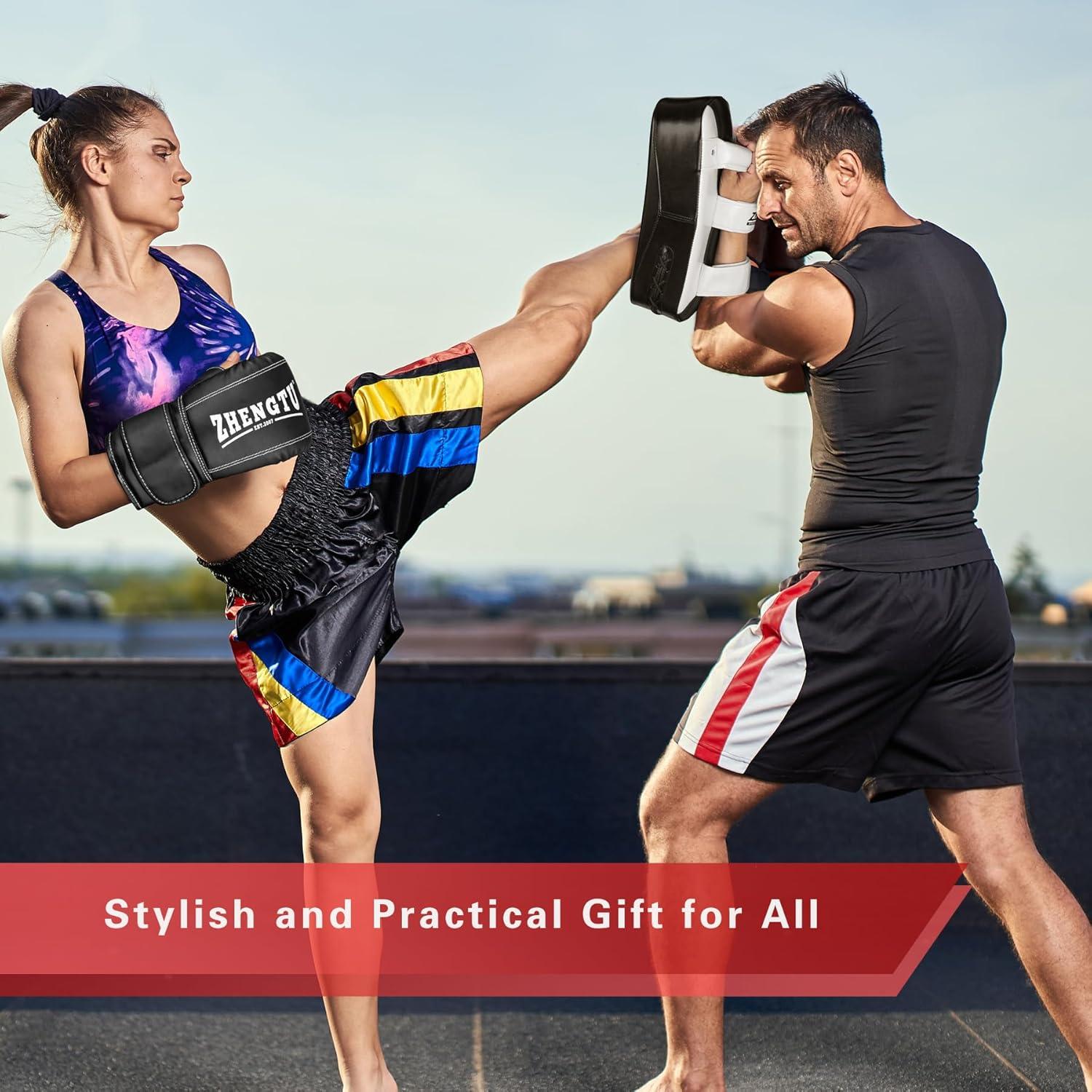 Guantes de Boxeo ZHENGTU 1.0 Unisex Negro Cuero PU