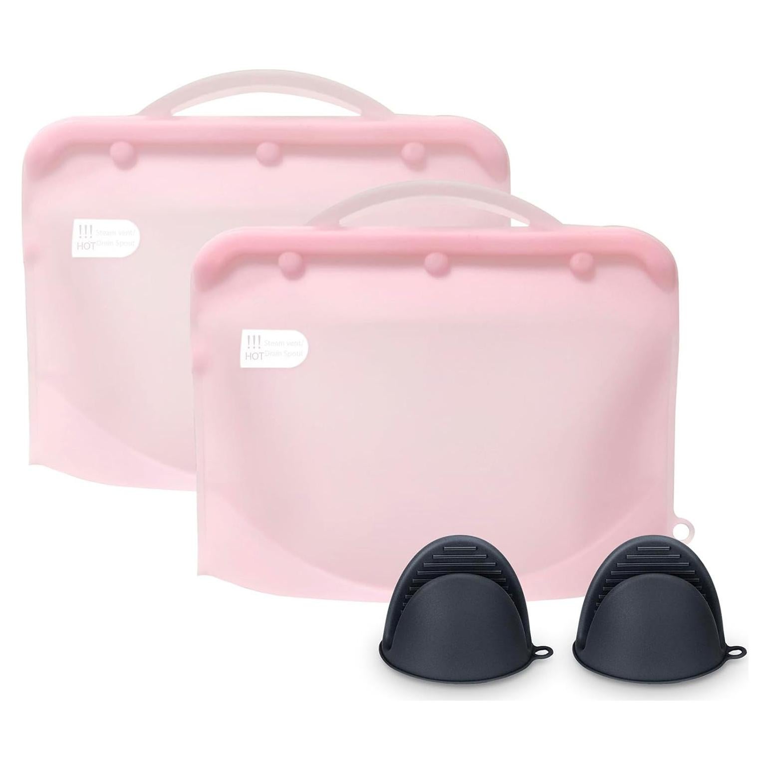 Bolsa de Esterilización de Silicona Rosa para Microondas - 2PC