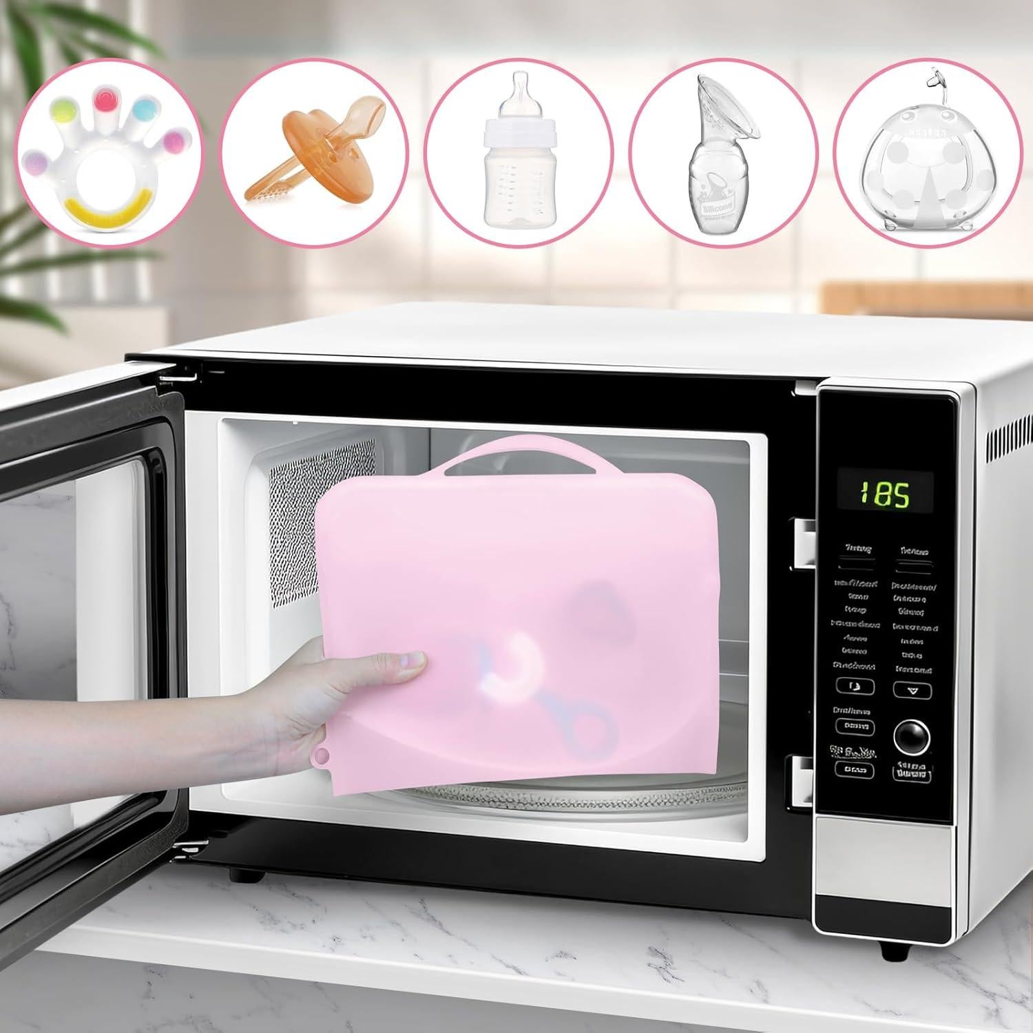 Bolsa de Esterilización de Silicona Rosa para Microondas - 2PC