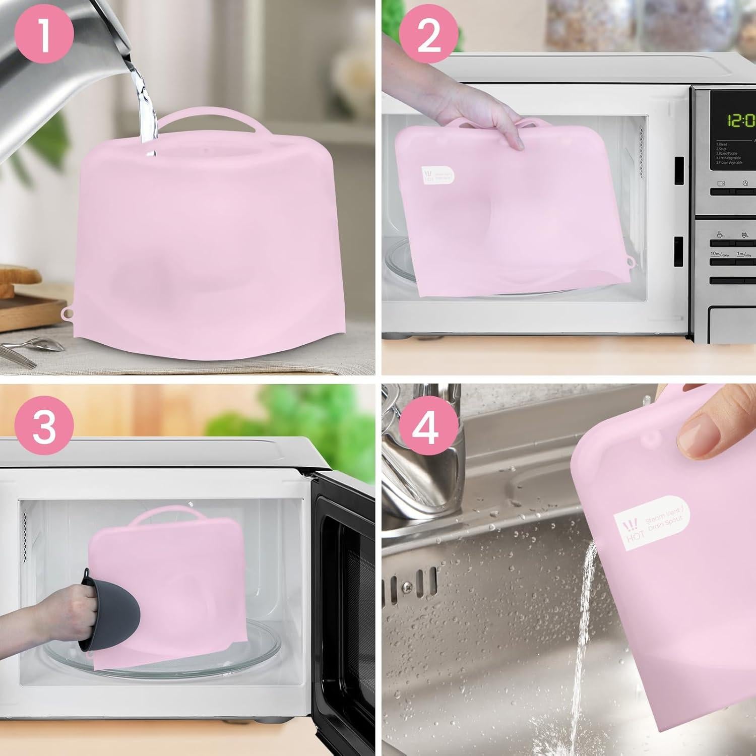 Bolsa de Esterilización de Silicona Rosa para Microondas - 2PC