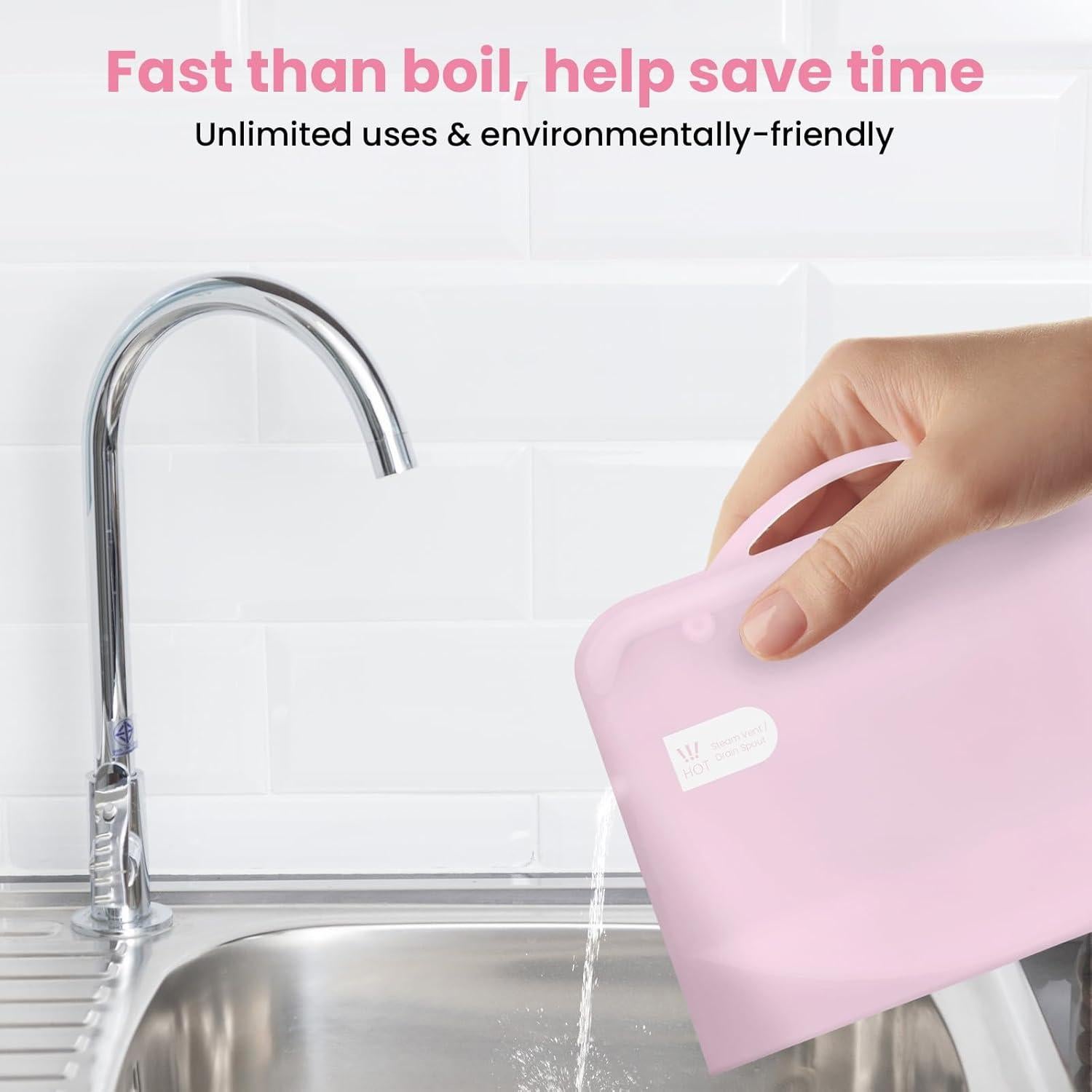 Bolsa de Esterilización de Silicona Rosa para Microondas - 2PC