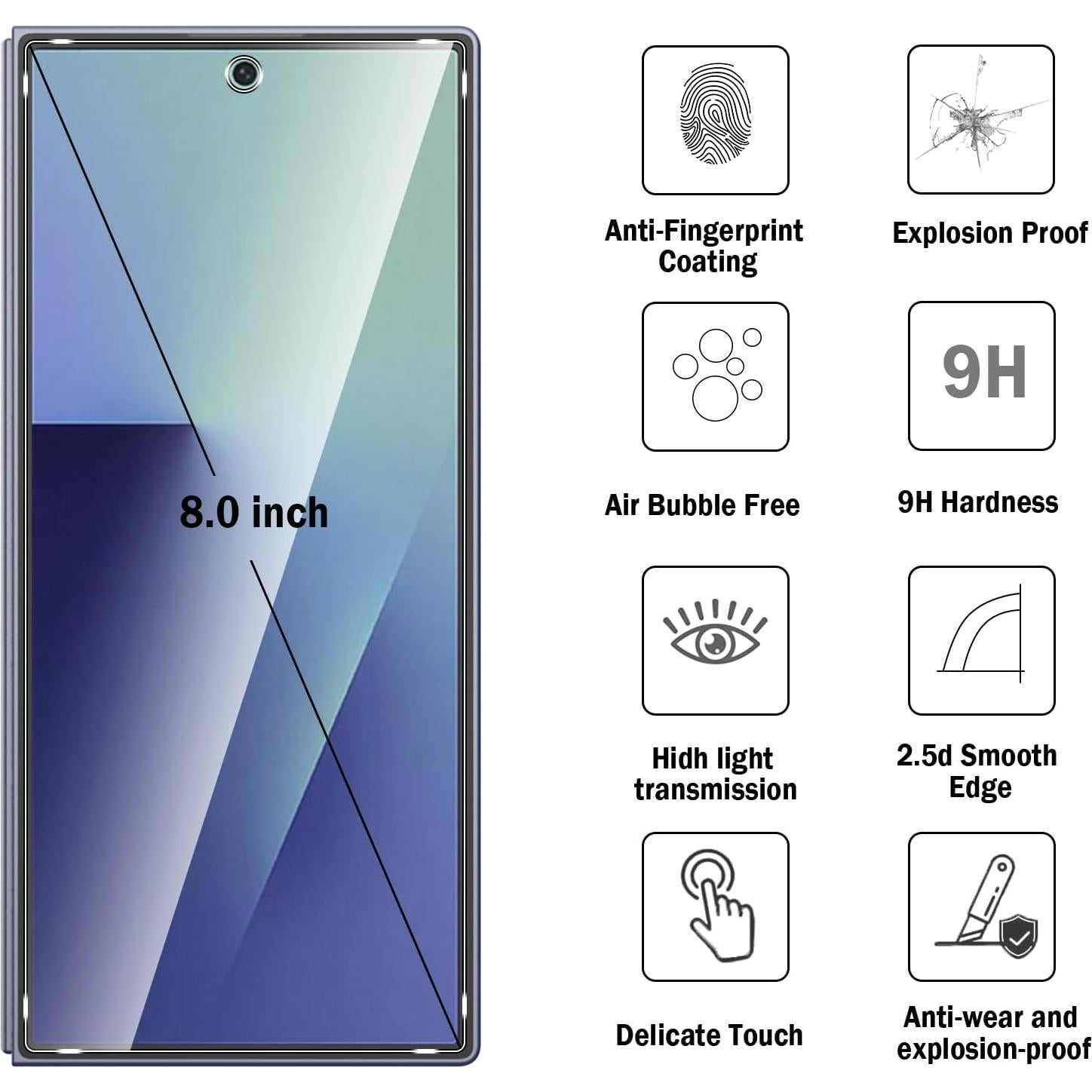 Protector de Pantalla y Lente Natbok para Samsung Galaxy Z Fold 7
