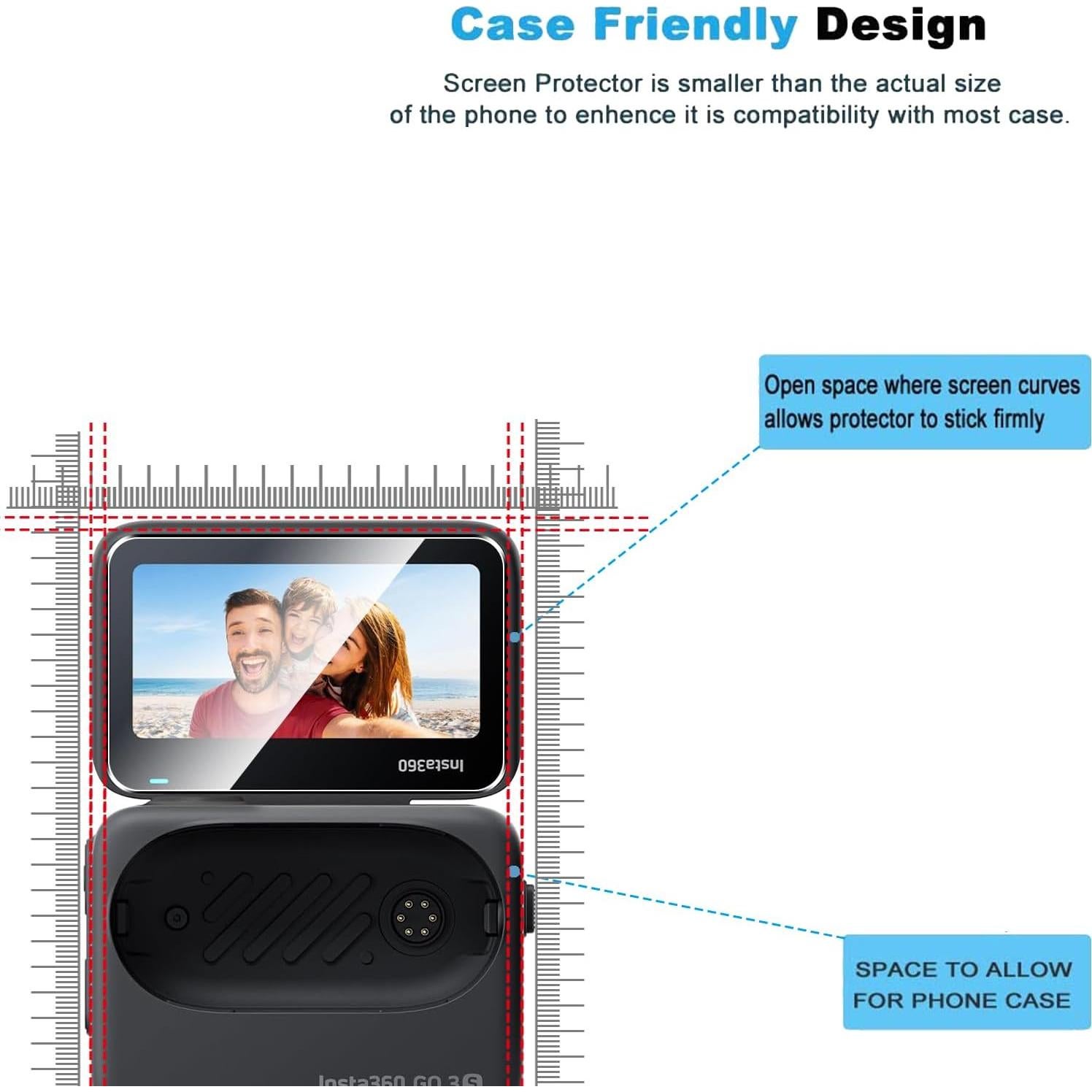 Paquete de 2 Protectores de Pantalla y Lente Natbok para Insta360 GO 3S