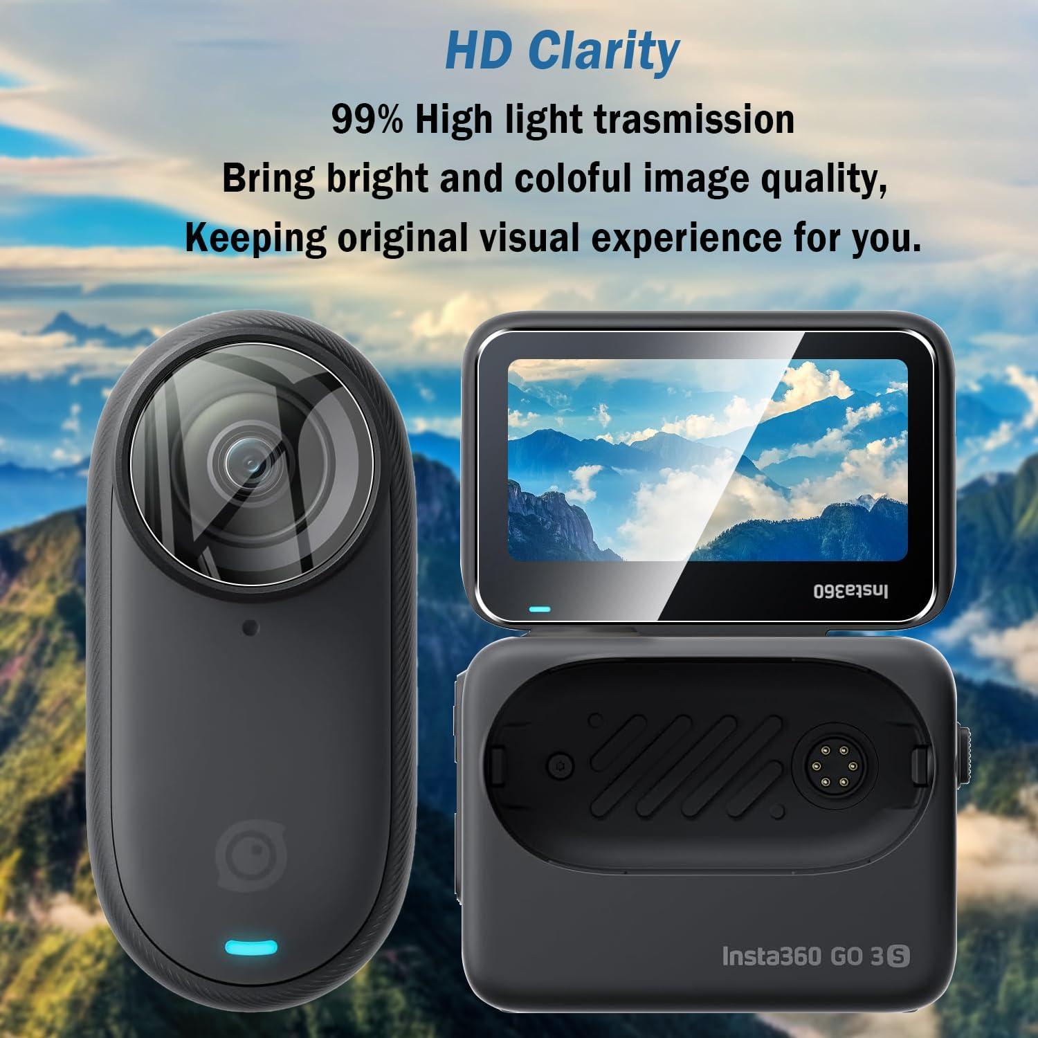 Paquete de 2 Protectores de Pantalla y Lente Natbok para Insta360 GO 3S