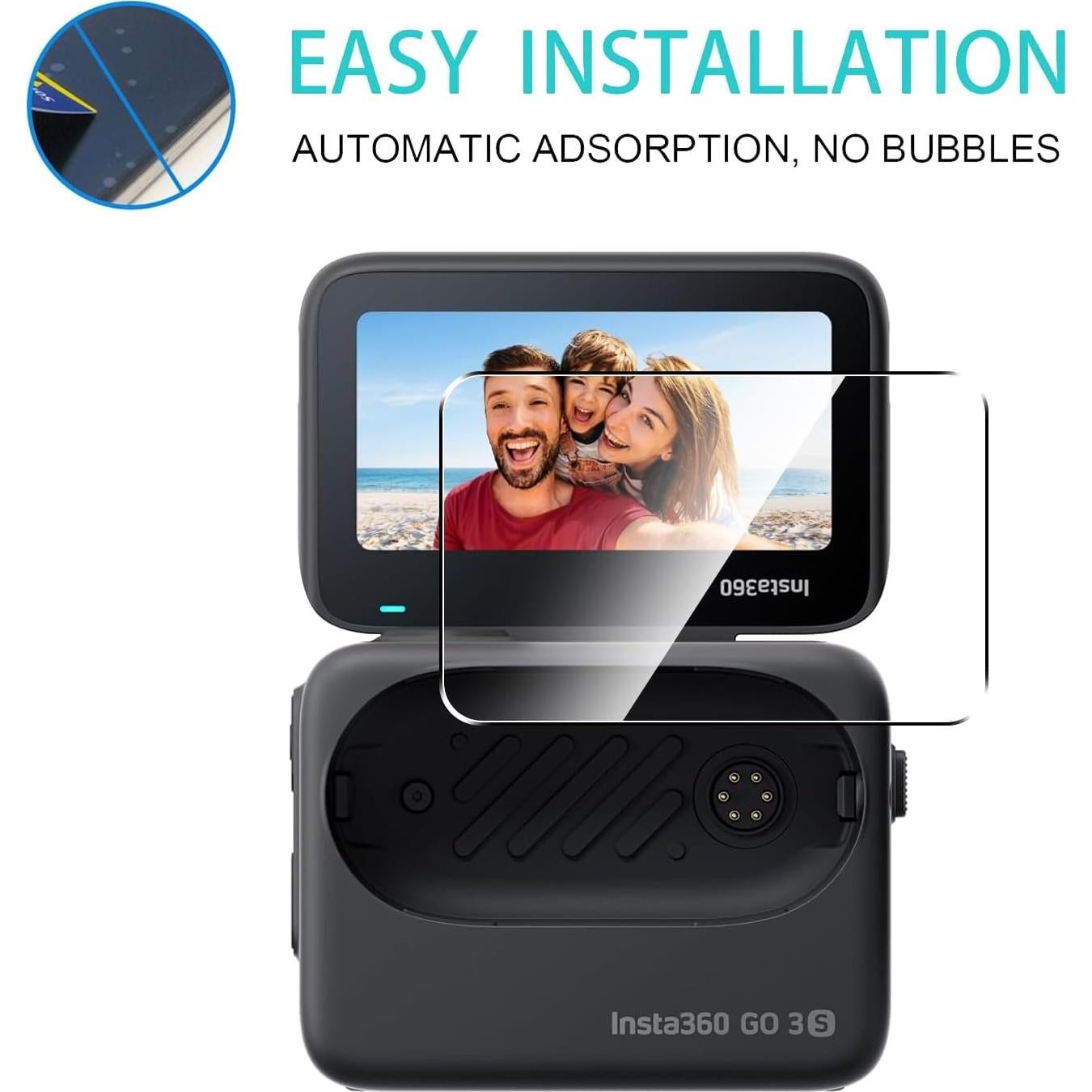 Paquete de 2 Protectores de Pantalla y Lente Natbok para Insta360 GO 3S