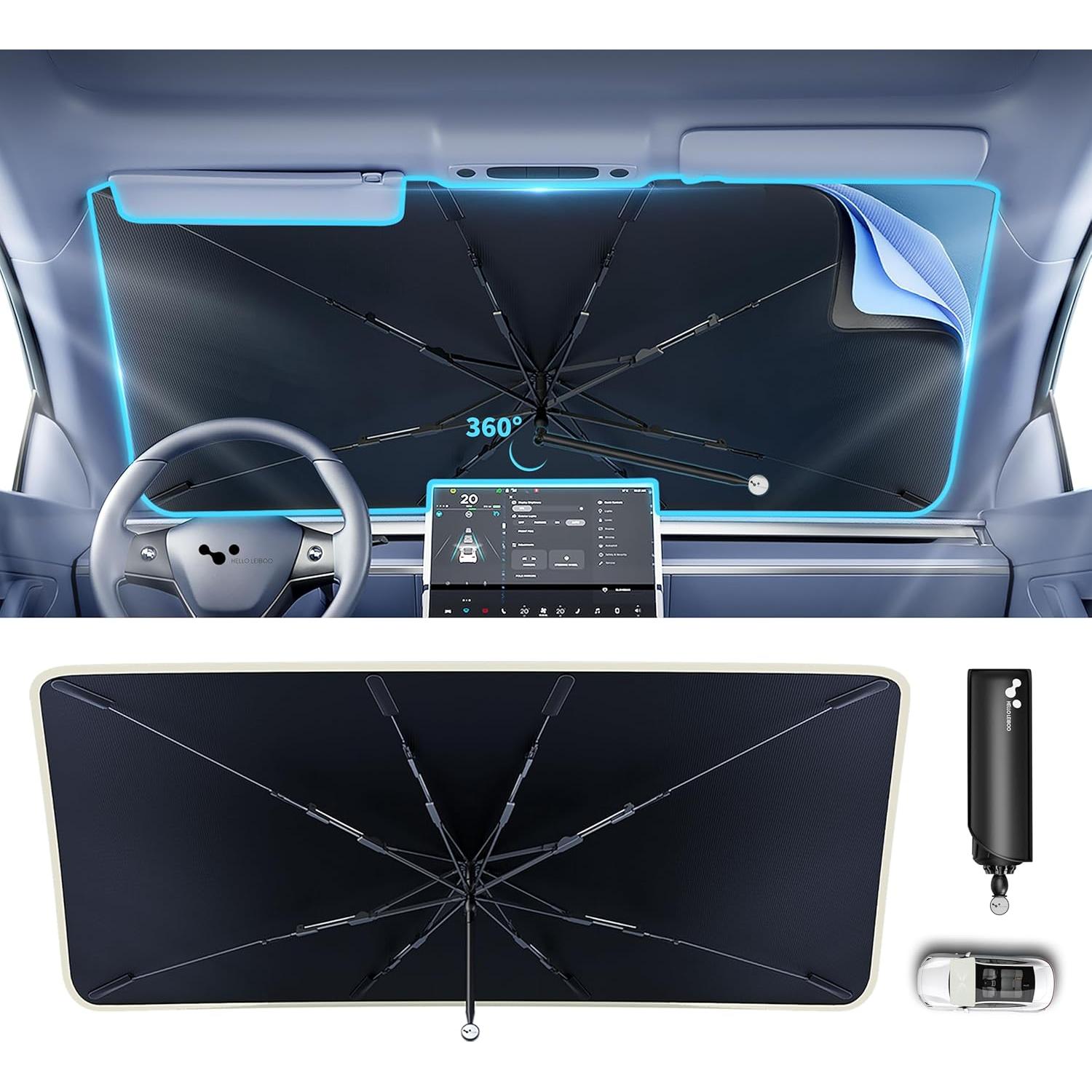 Sombra de Sol para Parabrisas de Coche helloleiboo 135x76cm