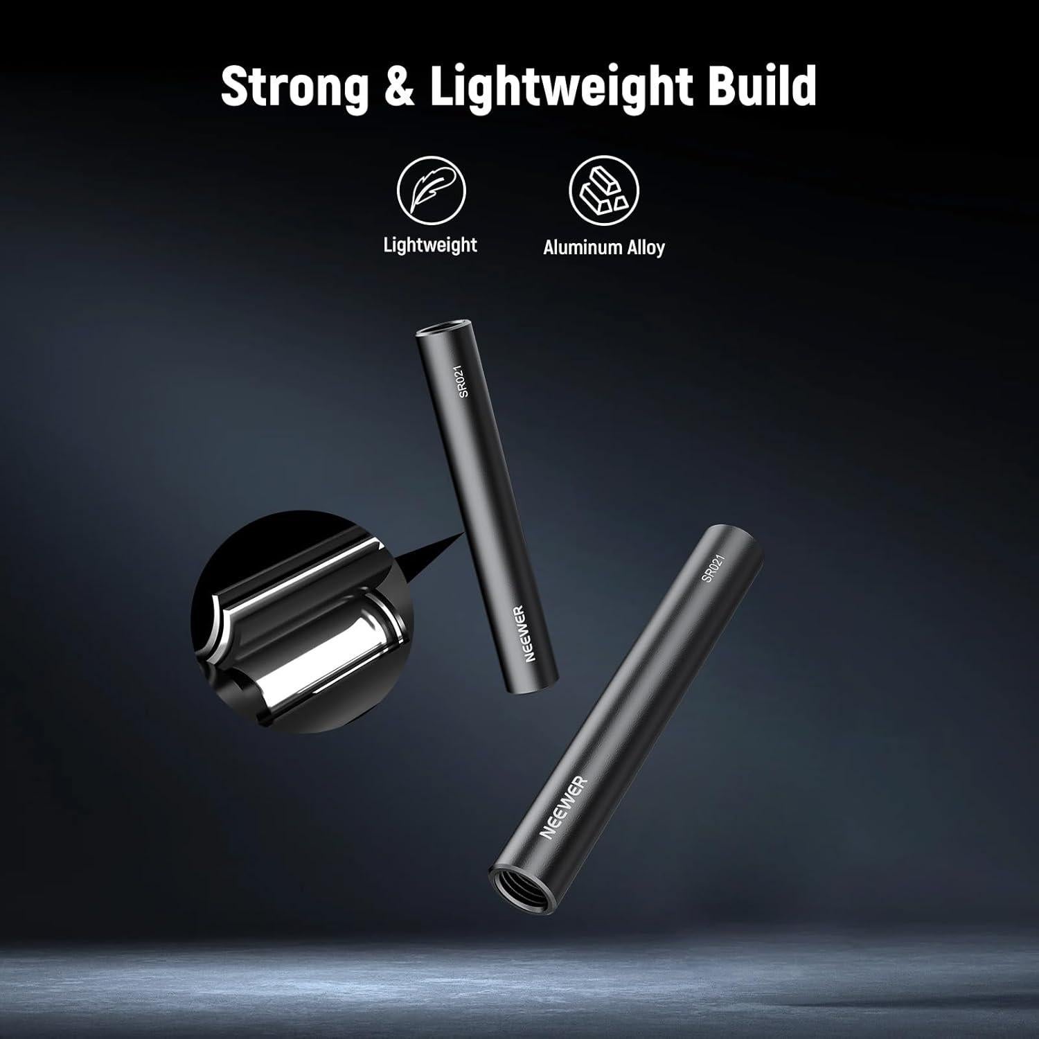 Varillas de Extensión NEEWER 15mm Aluminio 10cm Paquete de 2