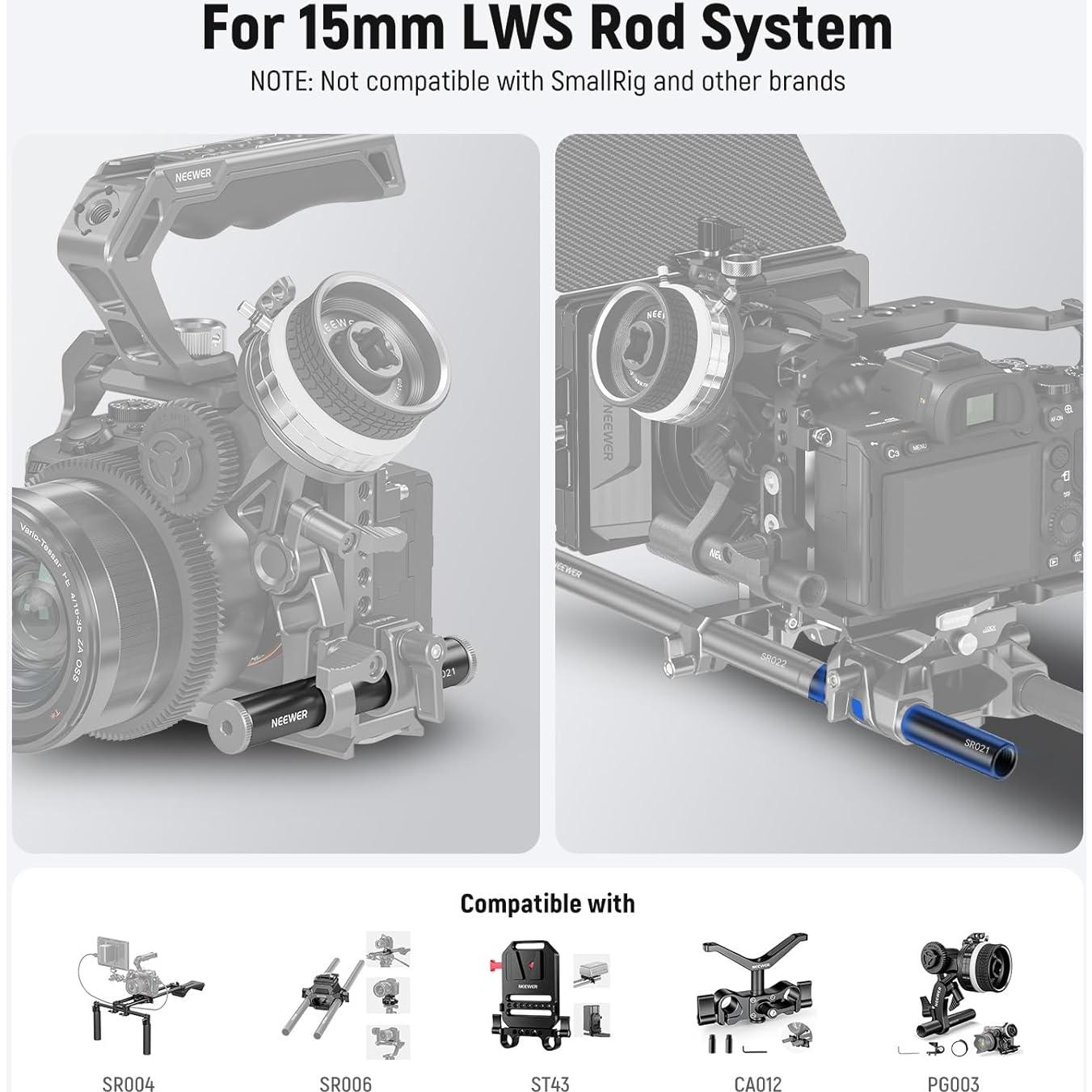 Varillas de Extensión NEEWER 15mm Aluminio 10cm Paquete de 2
