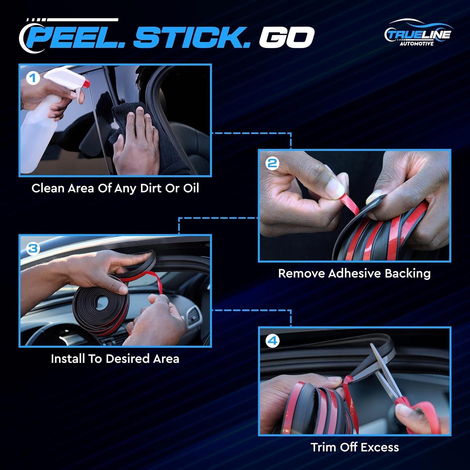 Tira de Sello de Clima TRUE LINE 4 Metros Goma Negra