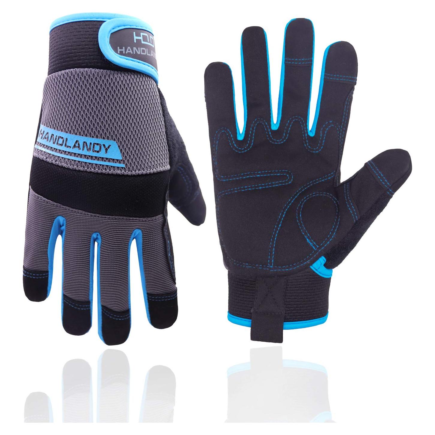 Guantes de Trabajo HLDD HANDLANDY Táctiles Unisex Azul Pequeño