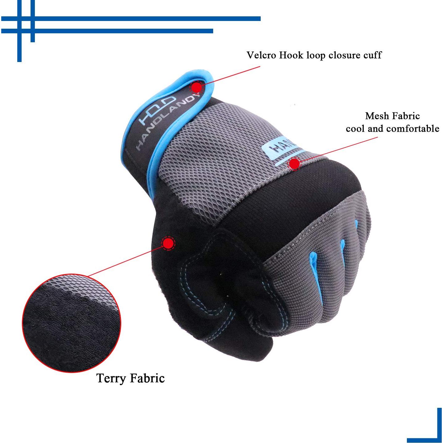 Guantes de Trabajo HLDD HANDLANDY Táctiles Unisex Azul Pequeño