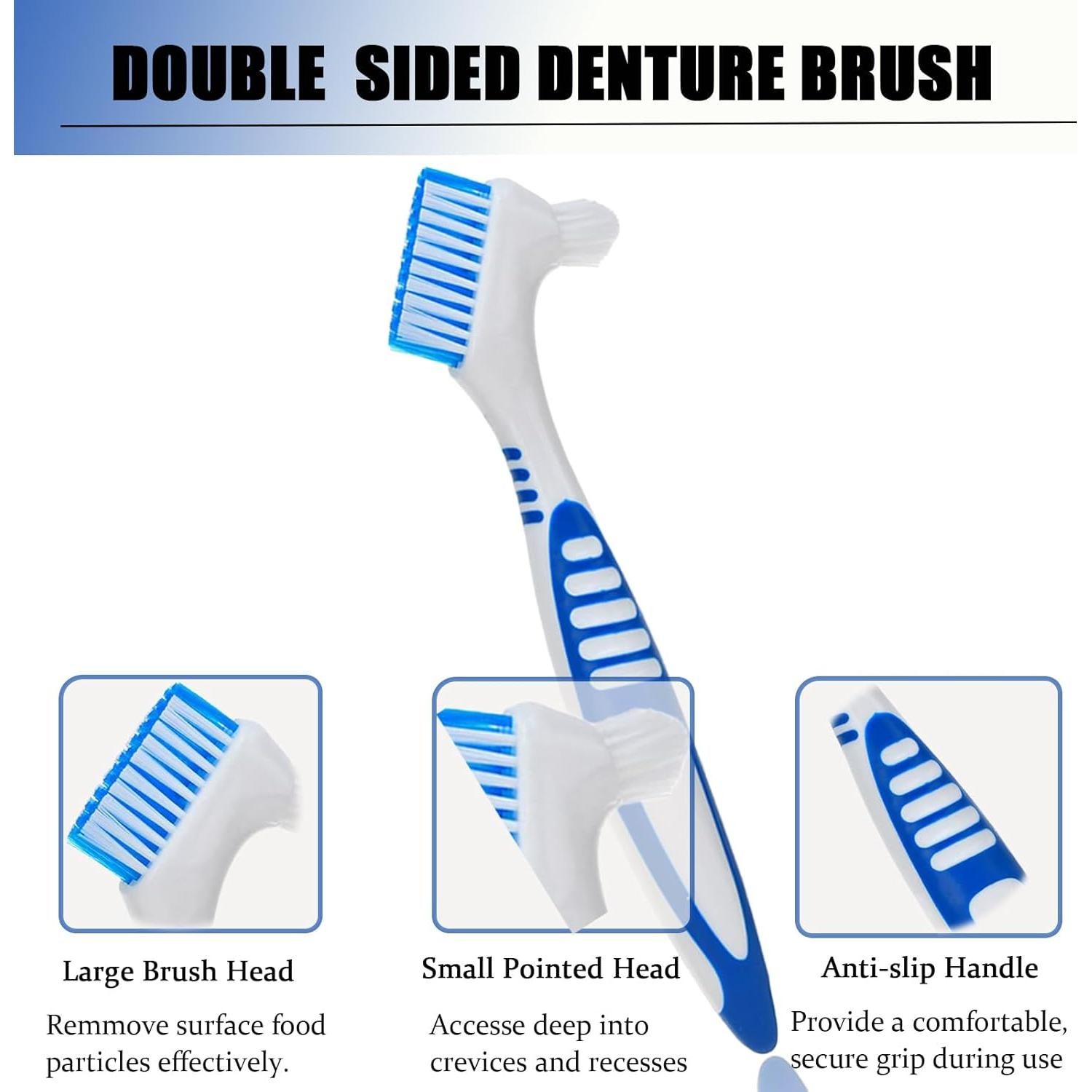 Kit de Limpieza de Dentaduras Olixuzyh 4 Piezas con Cepillos