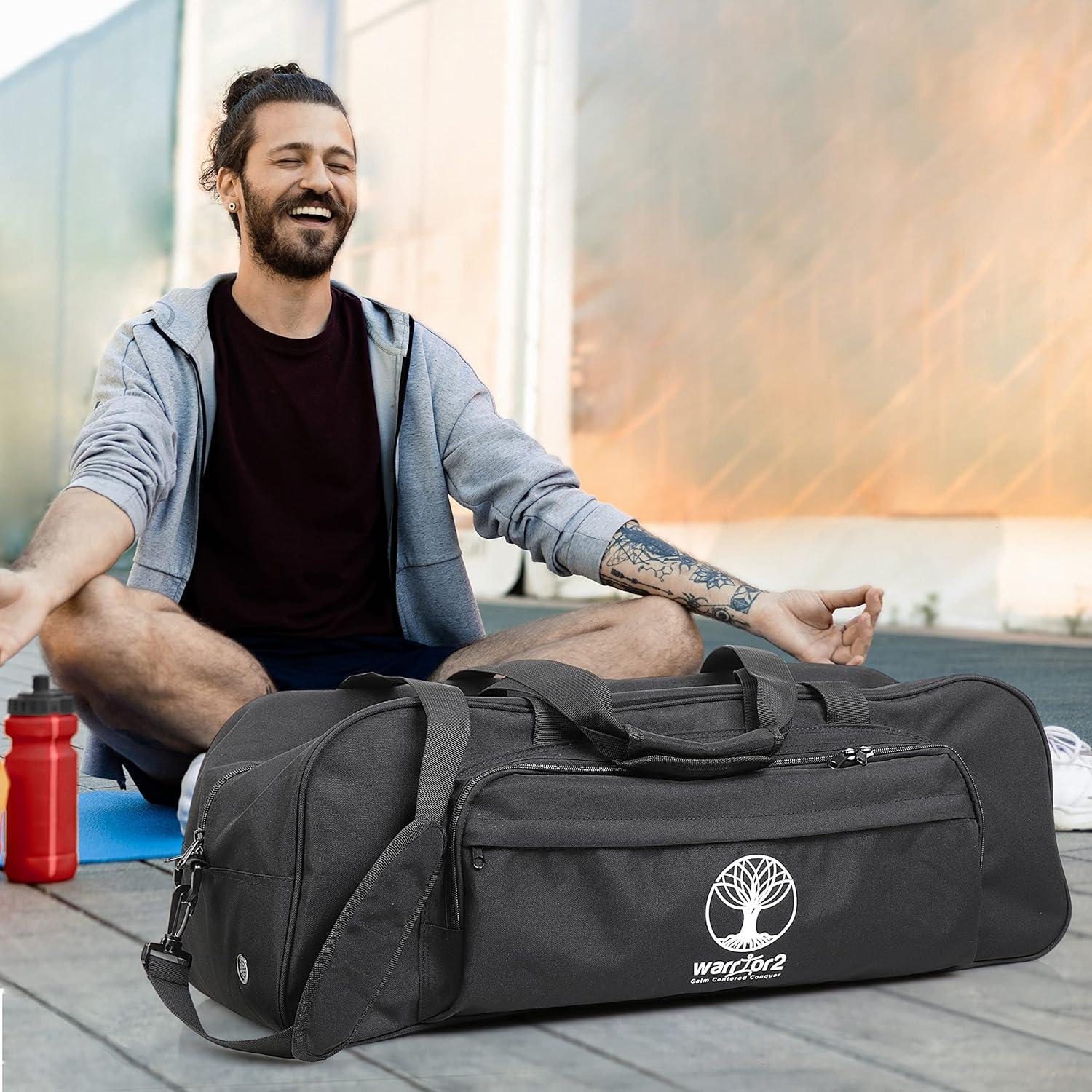 Bolsa de Mat de Yoga Warrior2 M2 Negra con 8 Bolsillos