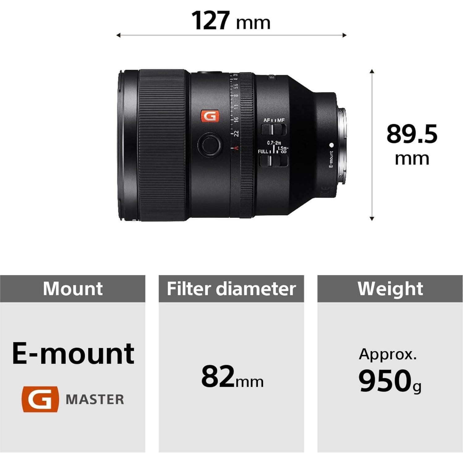 Lente Sony 135mm f/1.8 G Master E-Mount Telefoto Prime