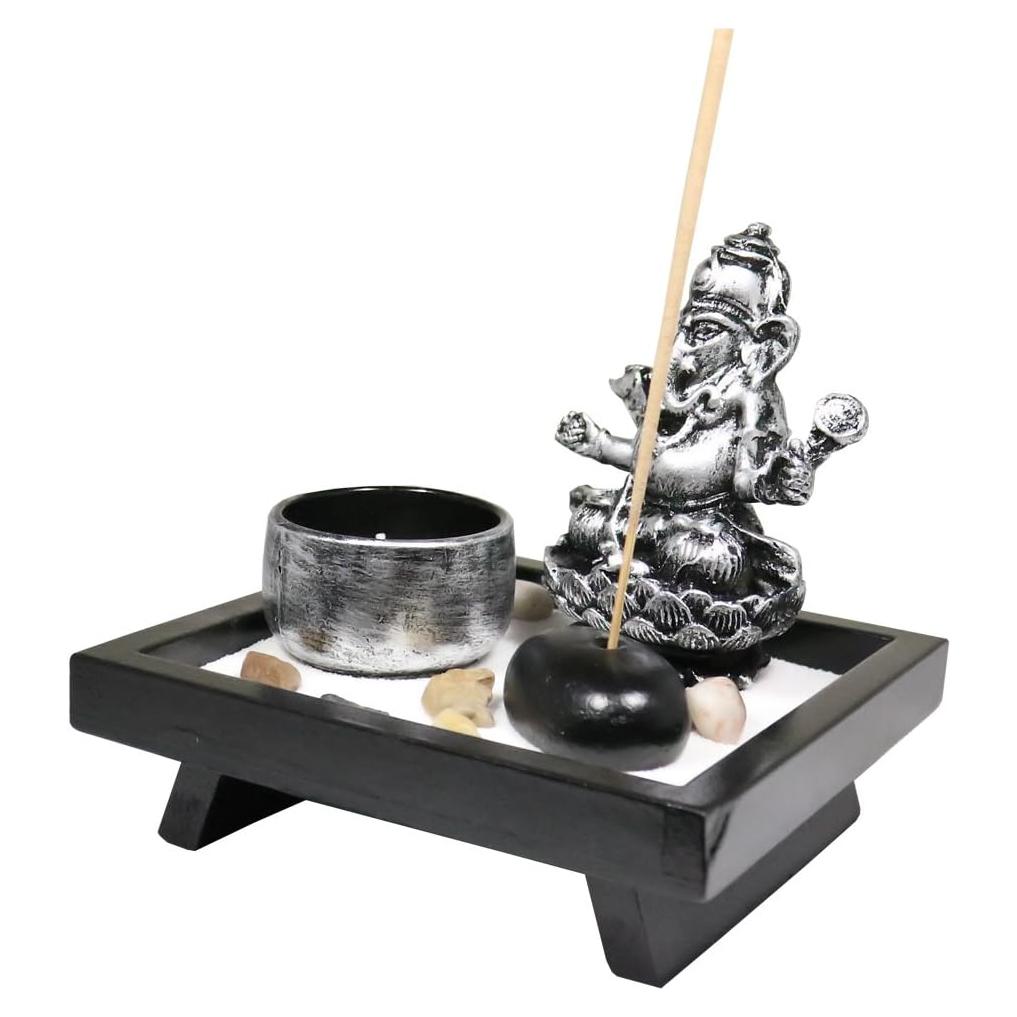 Kit de Jardín Zen 6goodeals con Quemador de Incienso Ganesha