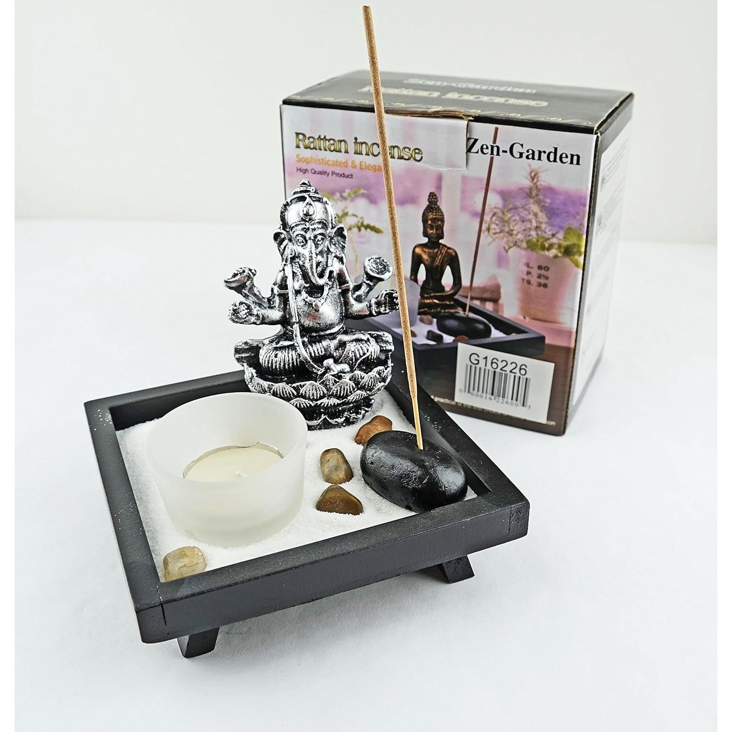 Kit de Jardín Zen 6goodeals con Quemador de Incienso Ganesha