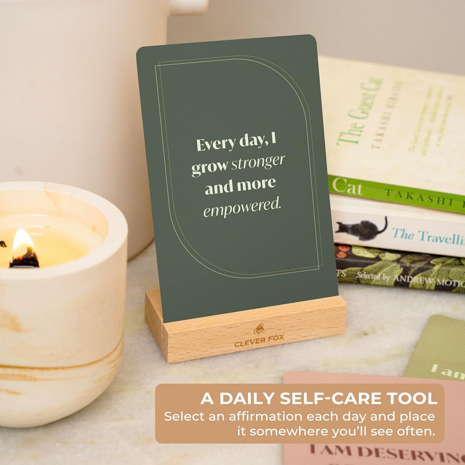 Tarjetas de Afirmación de Autocuidado Clever Fox - 52 Cartas para Bienestar