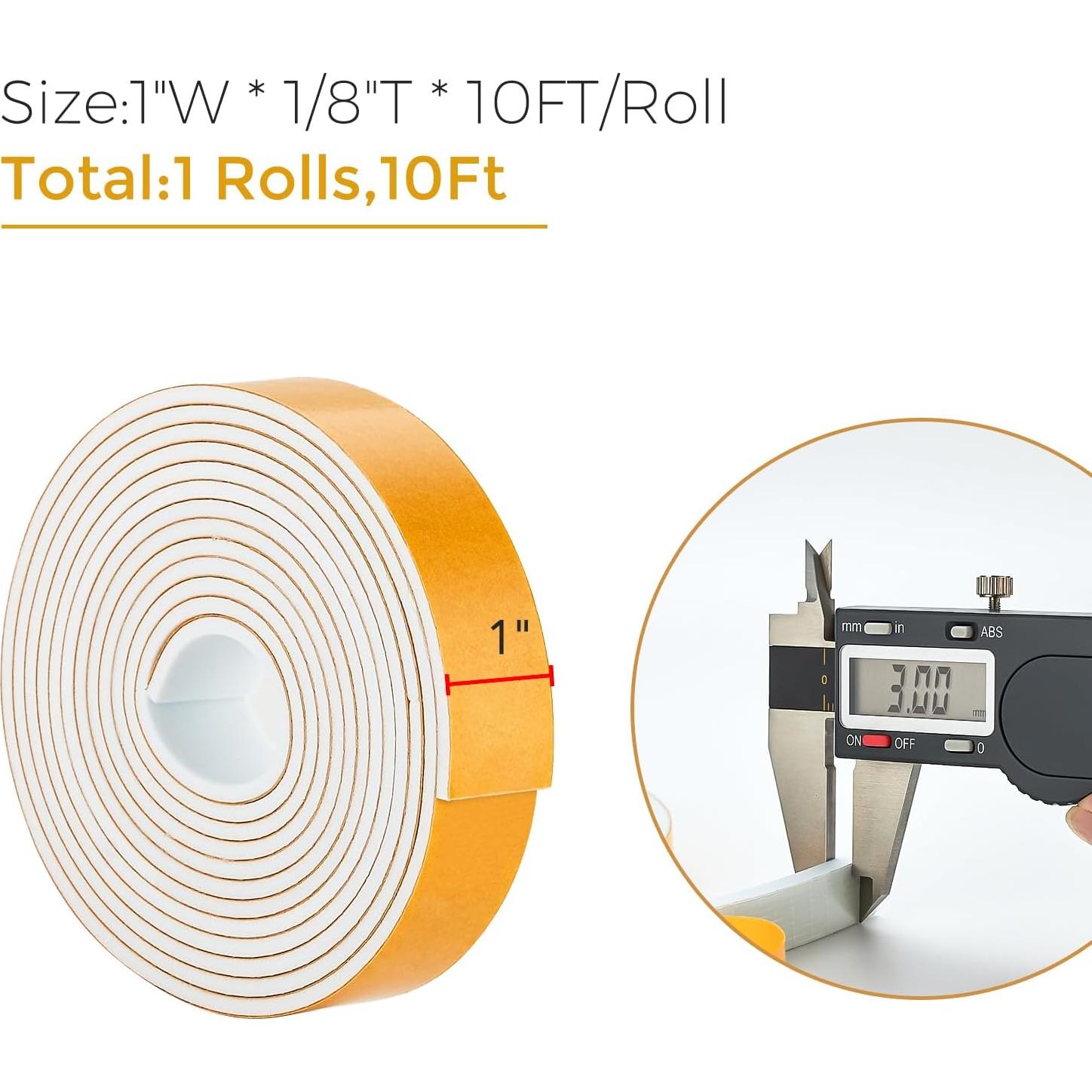 Sellador de Puerta Ravinte 10FT Espuma Neopreno Blanco