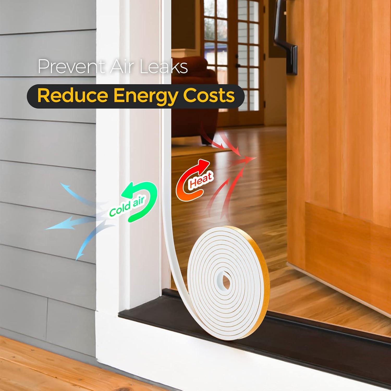 Sellador de Puerta Ravinte 10FT Espuma Neopreno Blanco