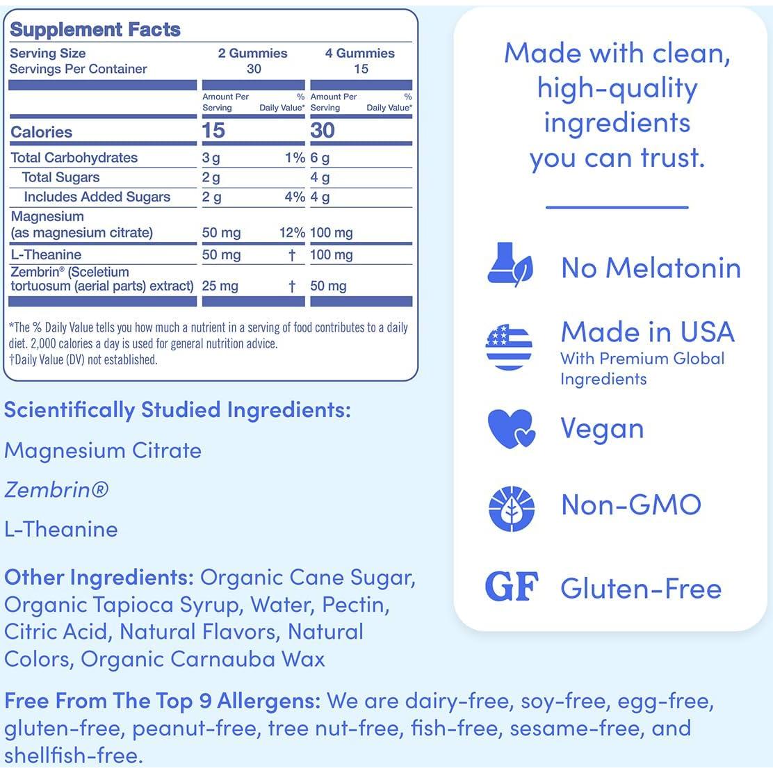Gomitas de Magnesio Calmantes Primer Día 60 Unidades