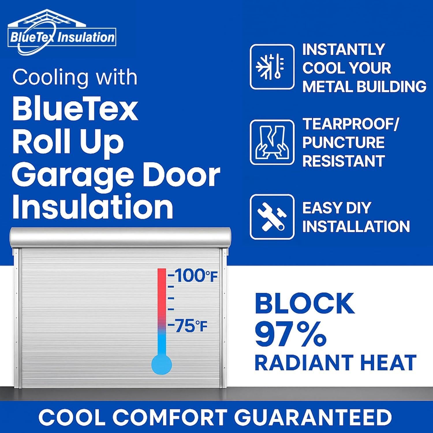 Kit de Aislamiento BlueTex 150 ft² para Puertas de Garaje 2 mm