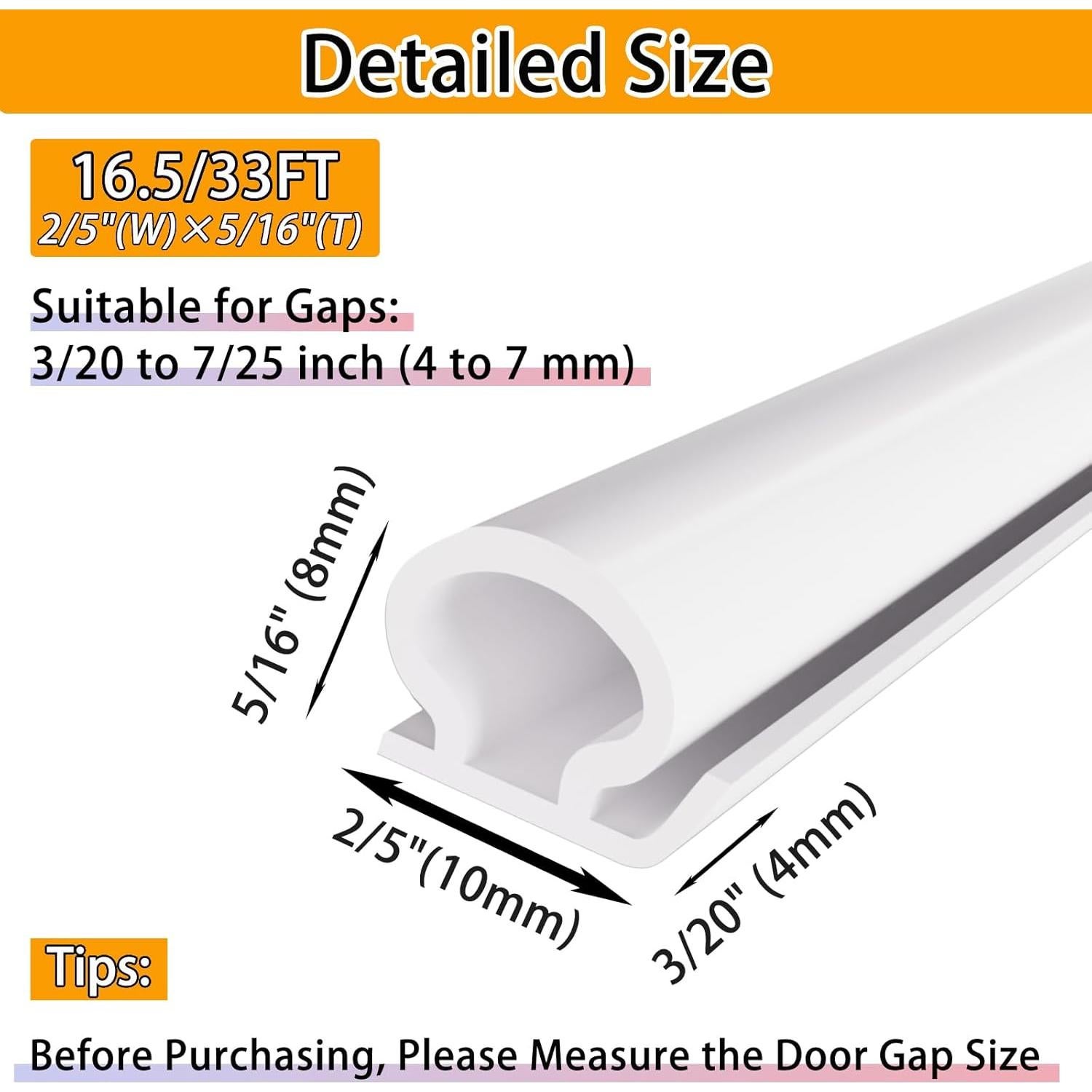 Sello de Puerta Aislamiento Climático Lumimoi 5m Silicona Blanco