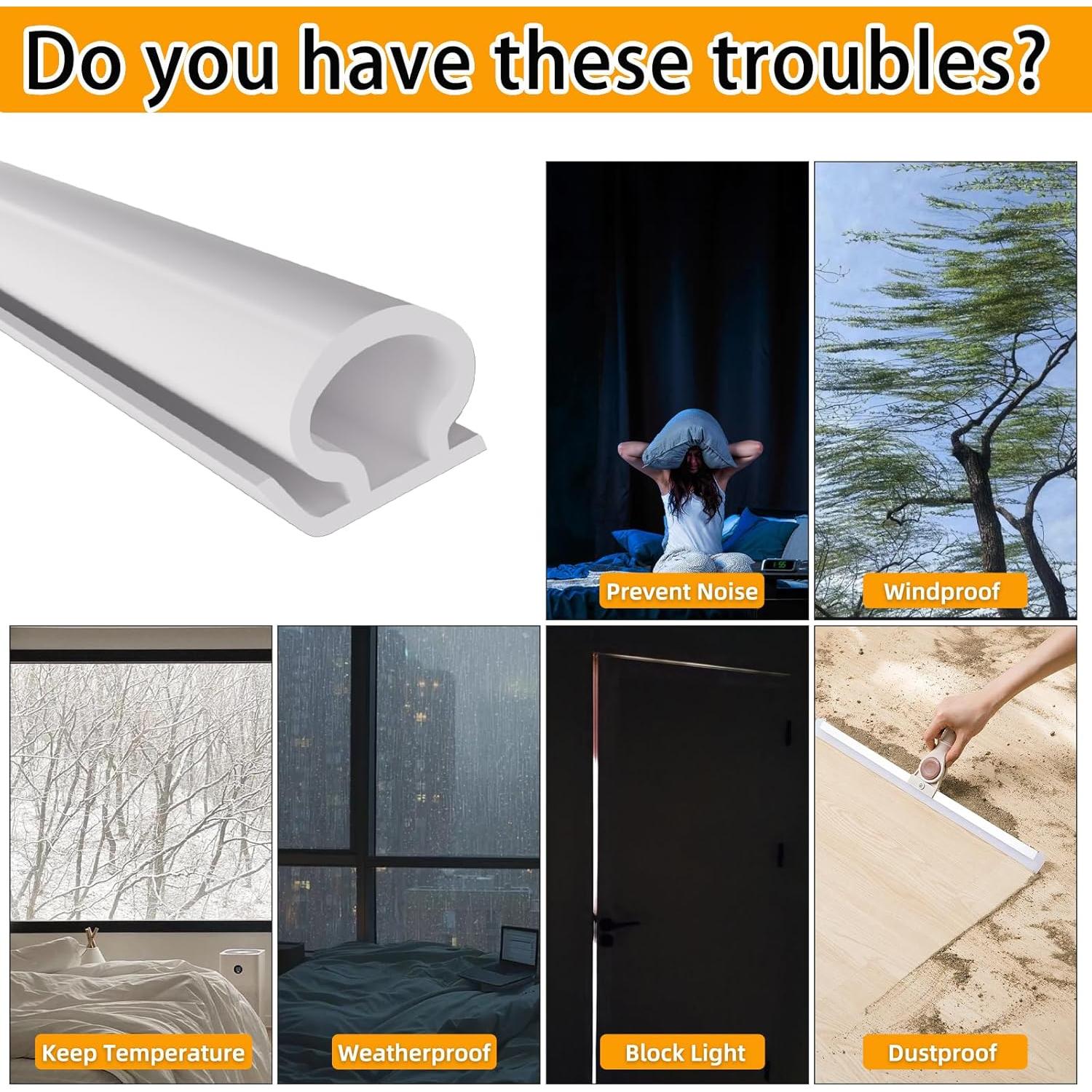 Sello de Puerta Aislamiento Climático Lumimoi 5m Silicona Blanco