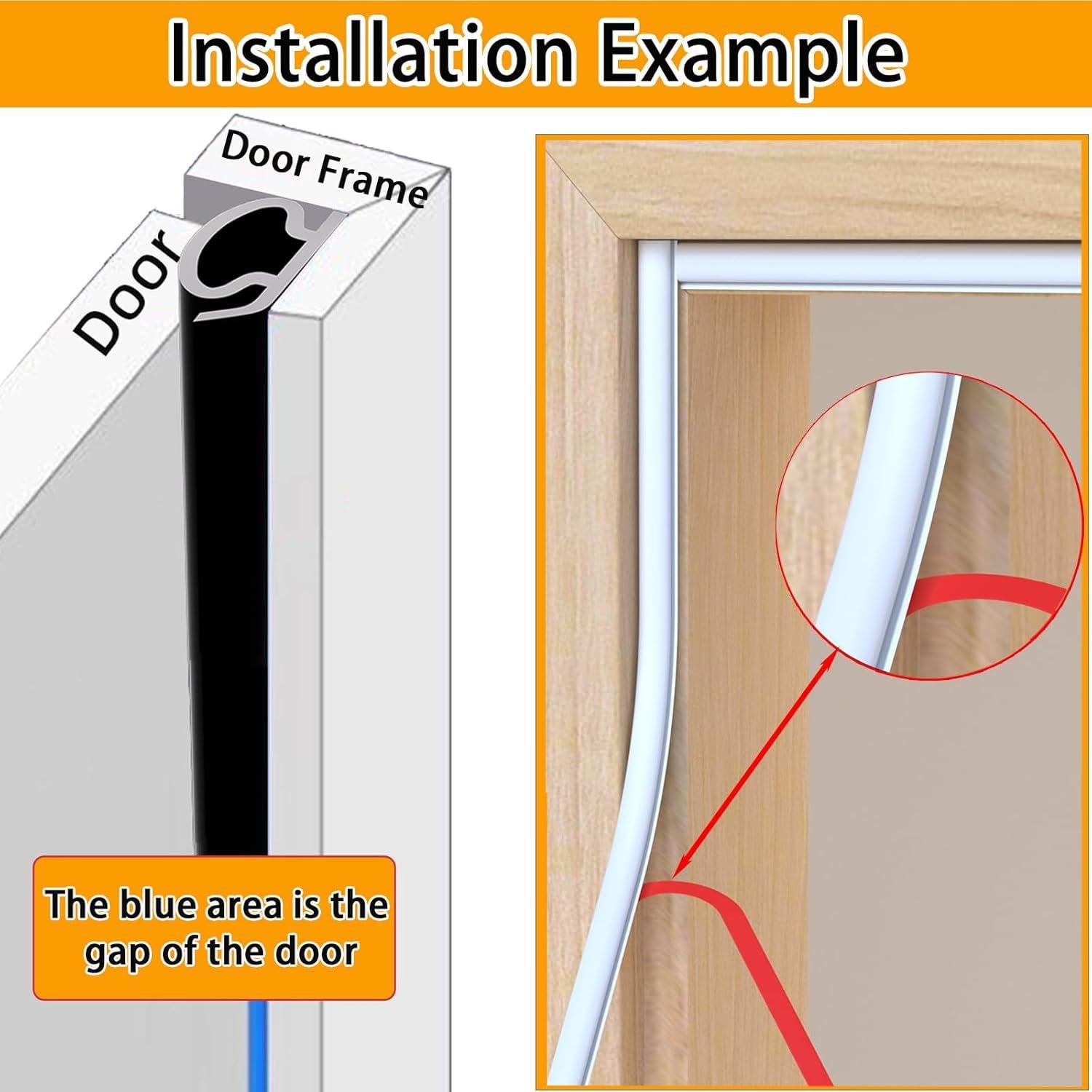 Sello de Puerta Aislamiento Climático Lumimoi 5m Silicona Blanco