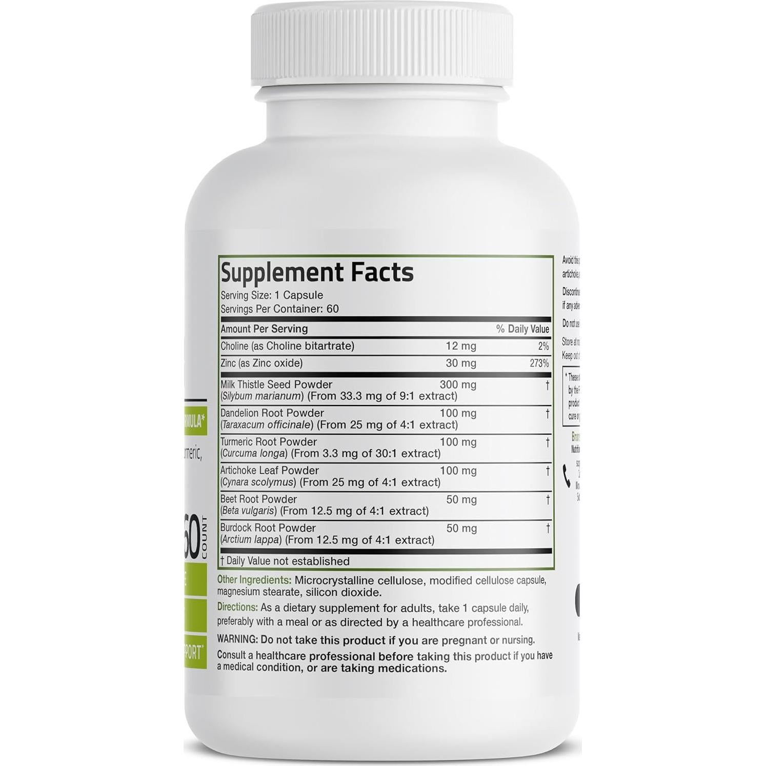 Bronson Detoxificación del Hígado 60 Cápsulas Vegetarianas