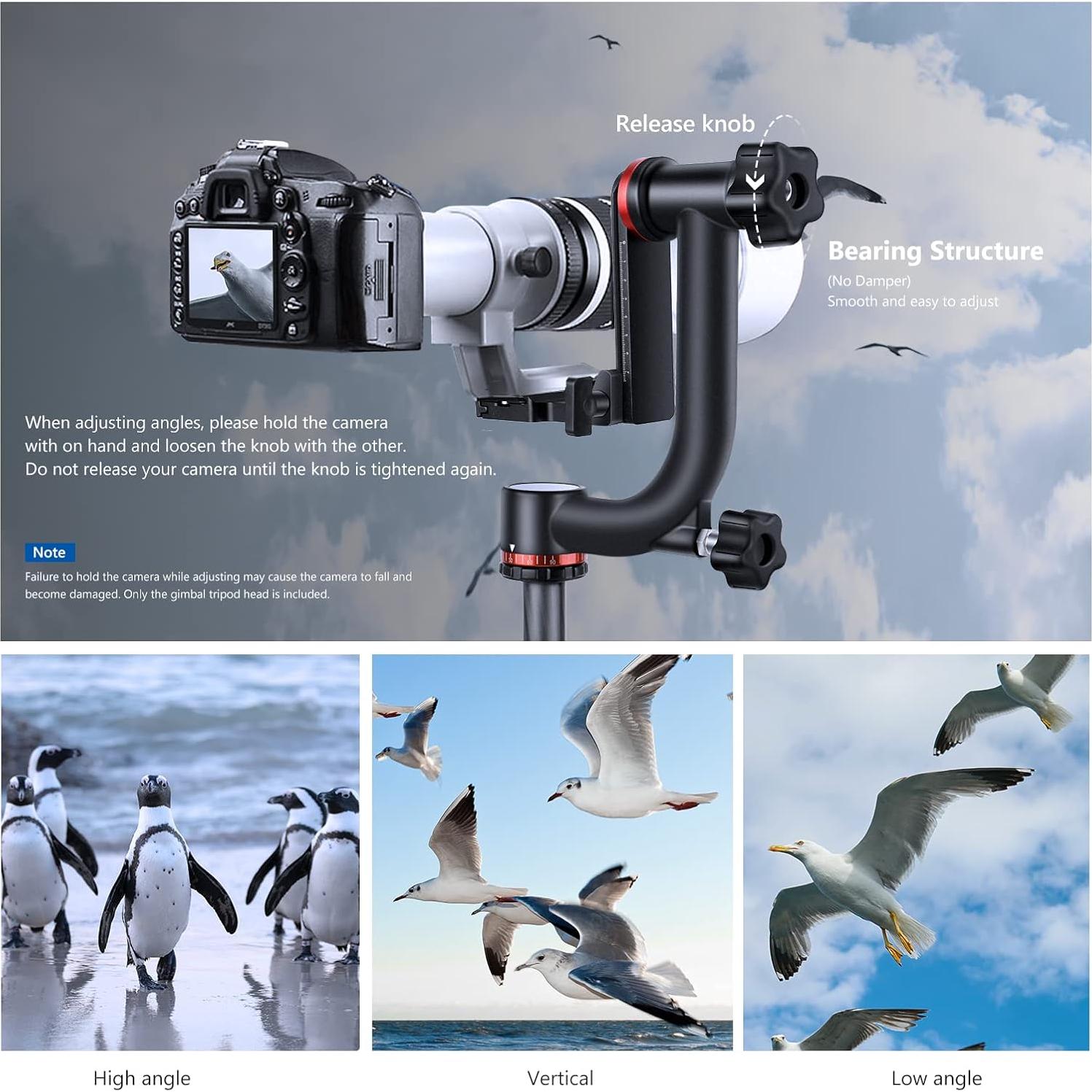 Cabezal de Trípode Gimbal NEEWER GM101 Aluminio 30kg