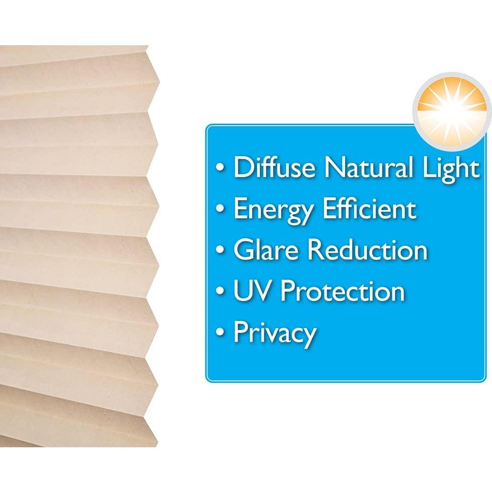Cortina Plegada Filtro de Luz Redi Shade Natural 91x183 cm 6 Pzas