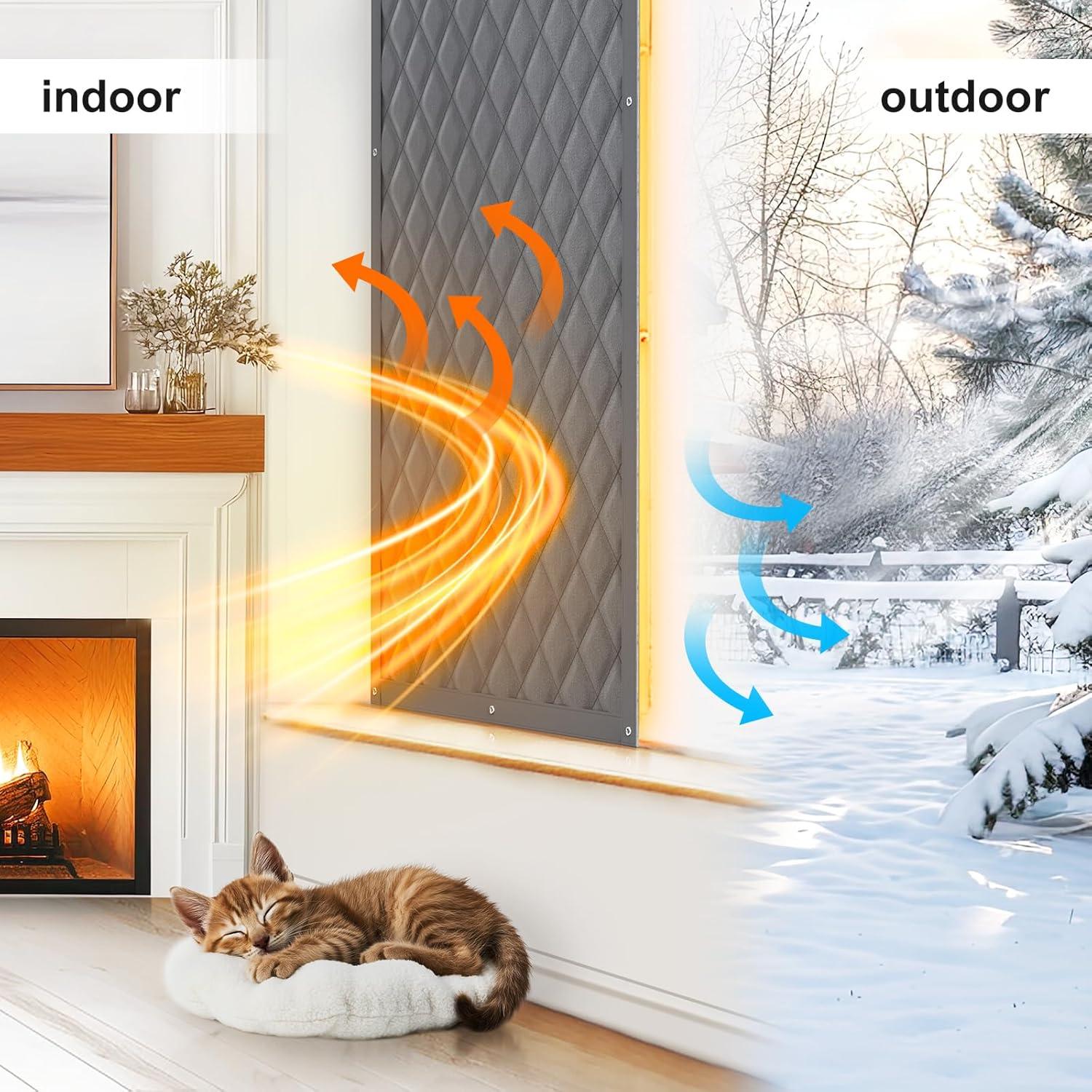 Aislamiento Térmico para Ventanas AGHITG 66x97 cm Gris