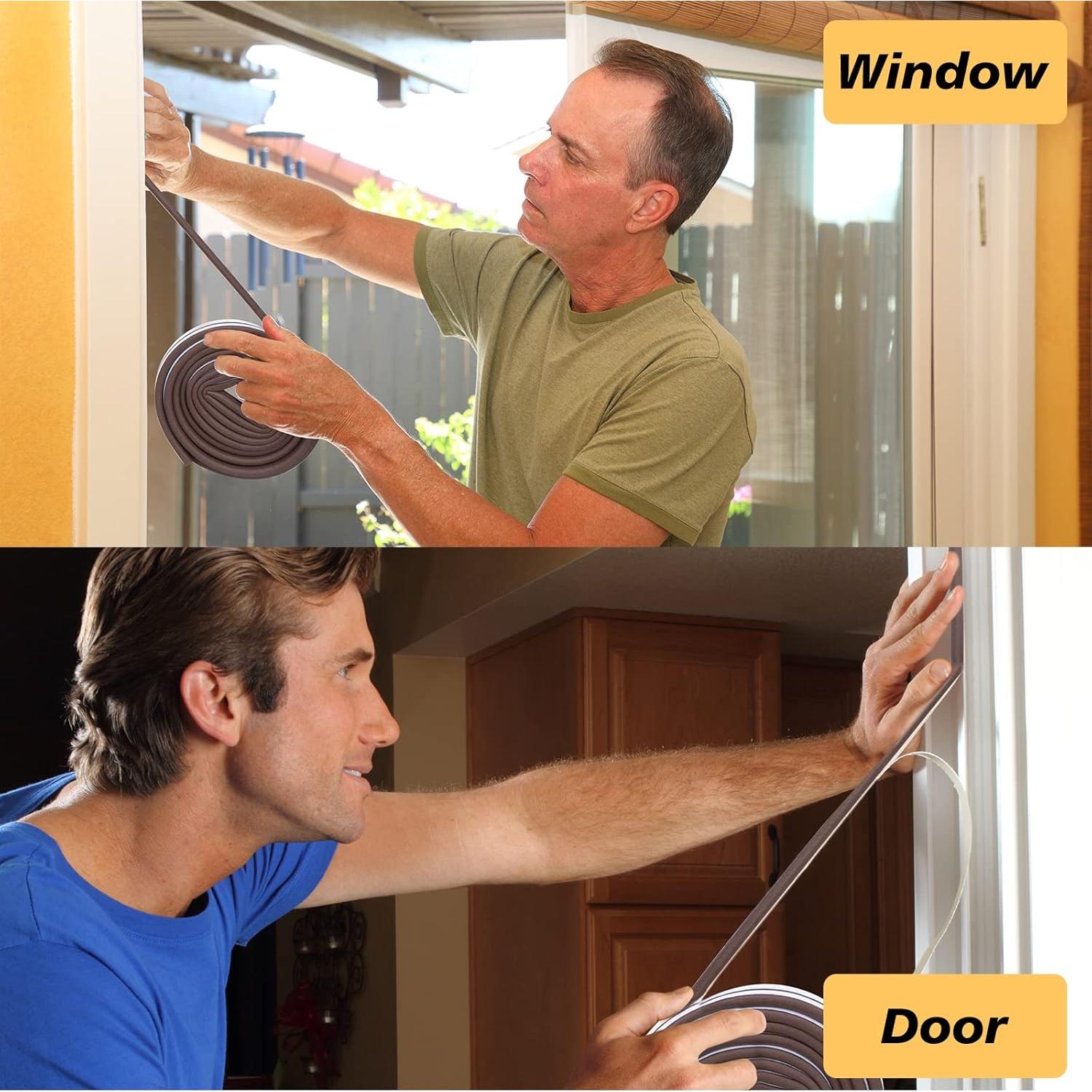 SUNMON Sello de Puerta D-Tipo Aislamiento Espuma 6m Marrón