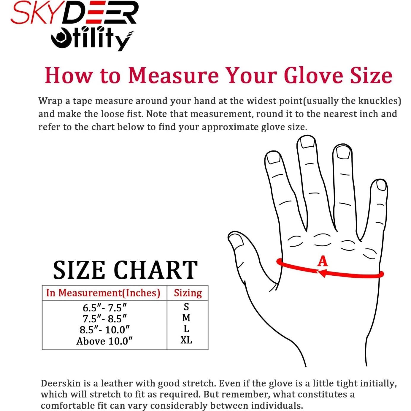 Guantes de Cuero de Ciervo SKYDEER Unisex Extra Suaves