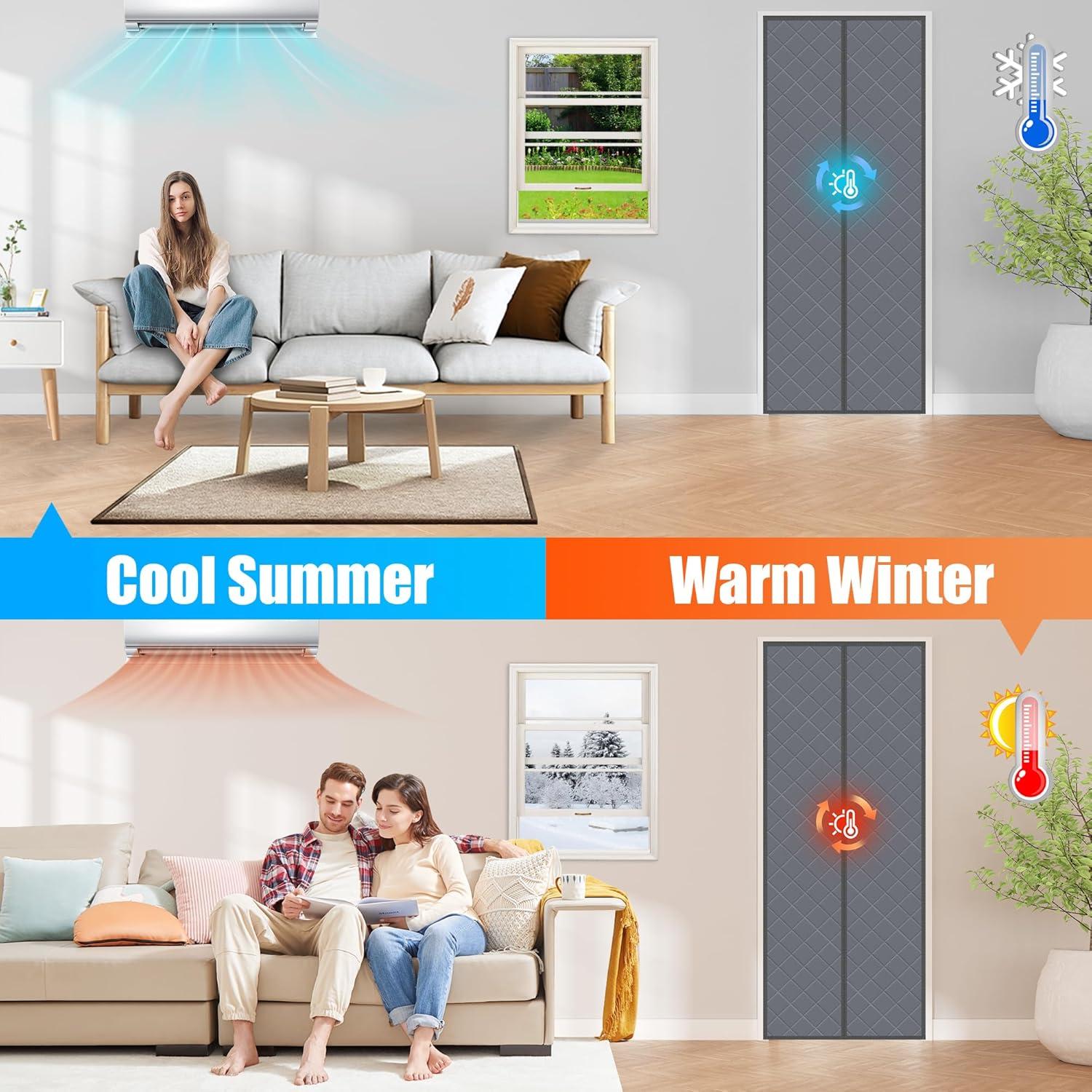 Cortina de Puerta Térmica Aislada Magnética LIAMST 81.28x203.2cm