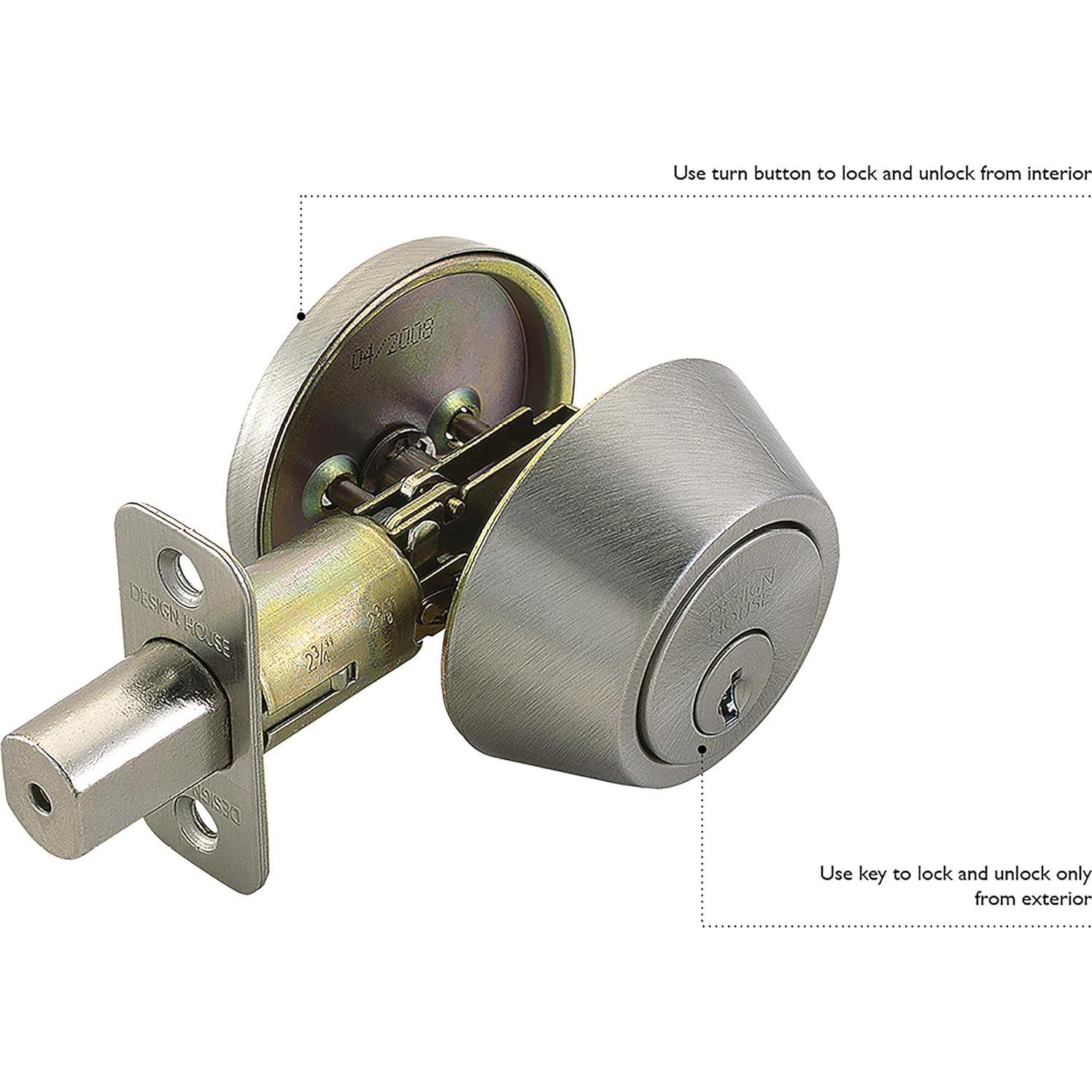 Cerradura de Puerta Design House 727438 Latón Pulido 6 Vías