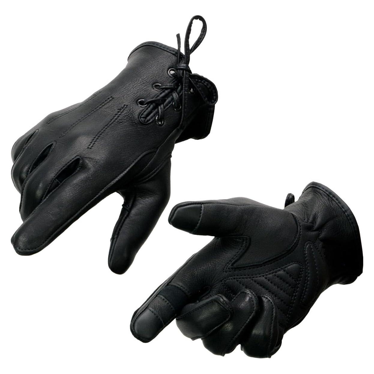 Guantes de motocicleta Milwaukee MG7745 para mujer piel ciervo negro