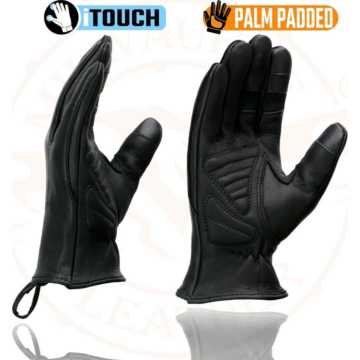 Guantes de motocicleta Milwaukee MG7745 para mujer piel ciervo negro