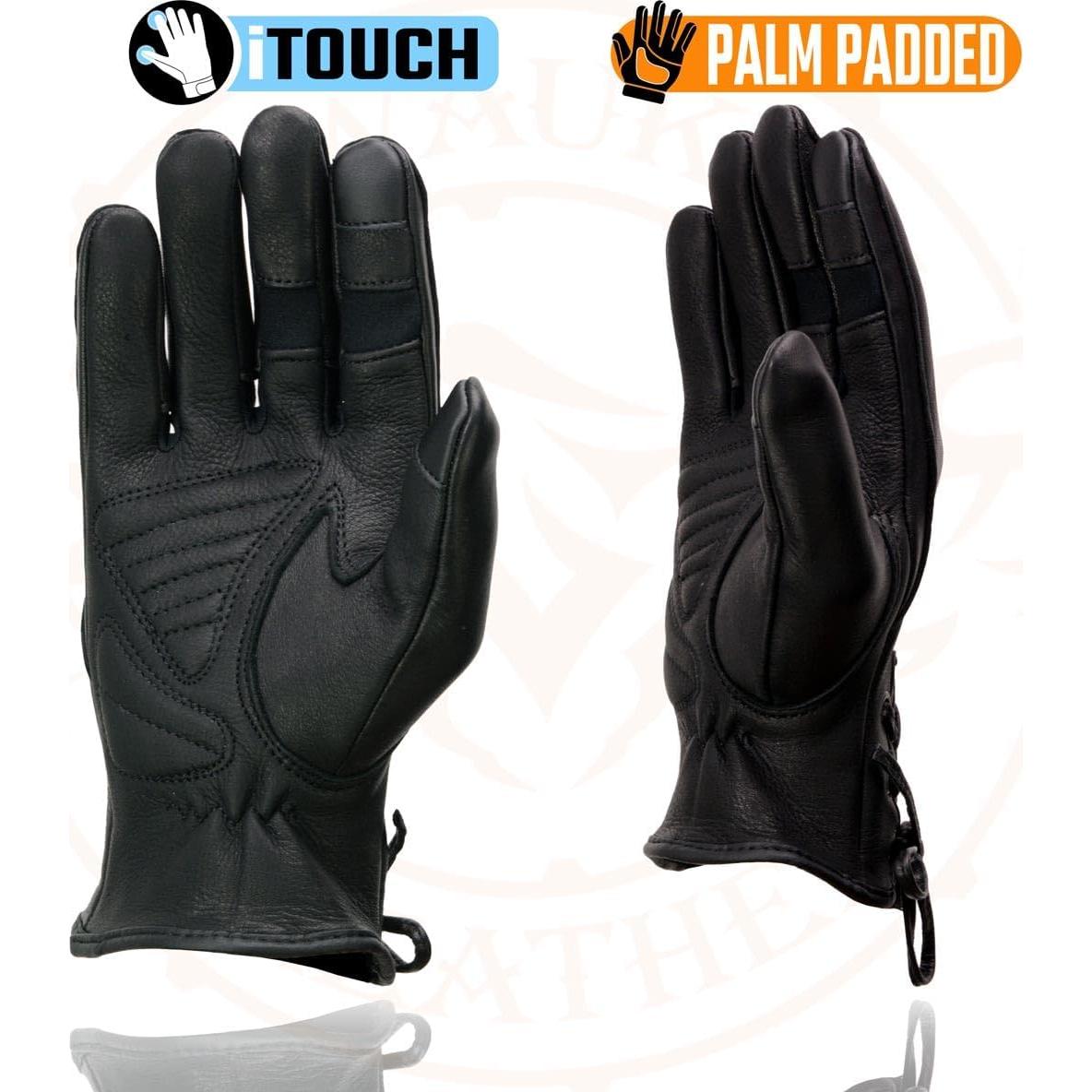 Guantes de motocicleta Milwaukee MG7745 para mujer piel ciervo negro