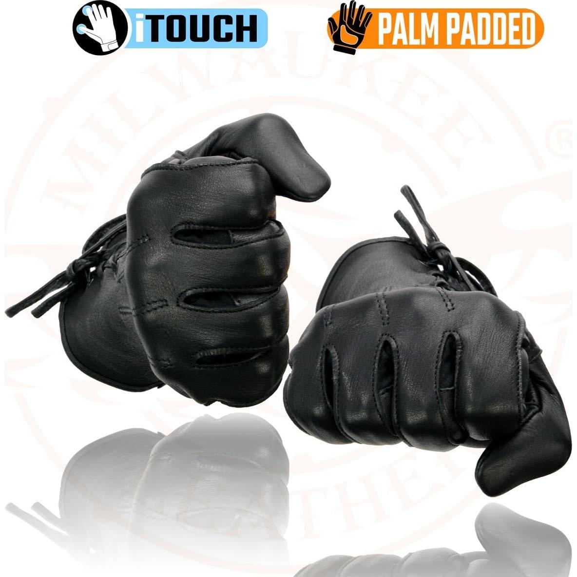 Guantes de motocicleta Milwaukee MG7745 para mujer piel ciervo negro