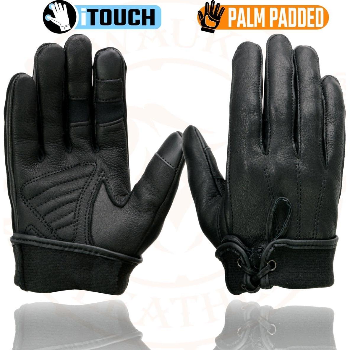 Guantes de motocicleta Milwaukee MG7745 para mujer piel ciervo negro