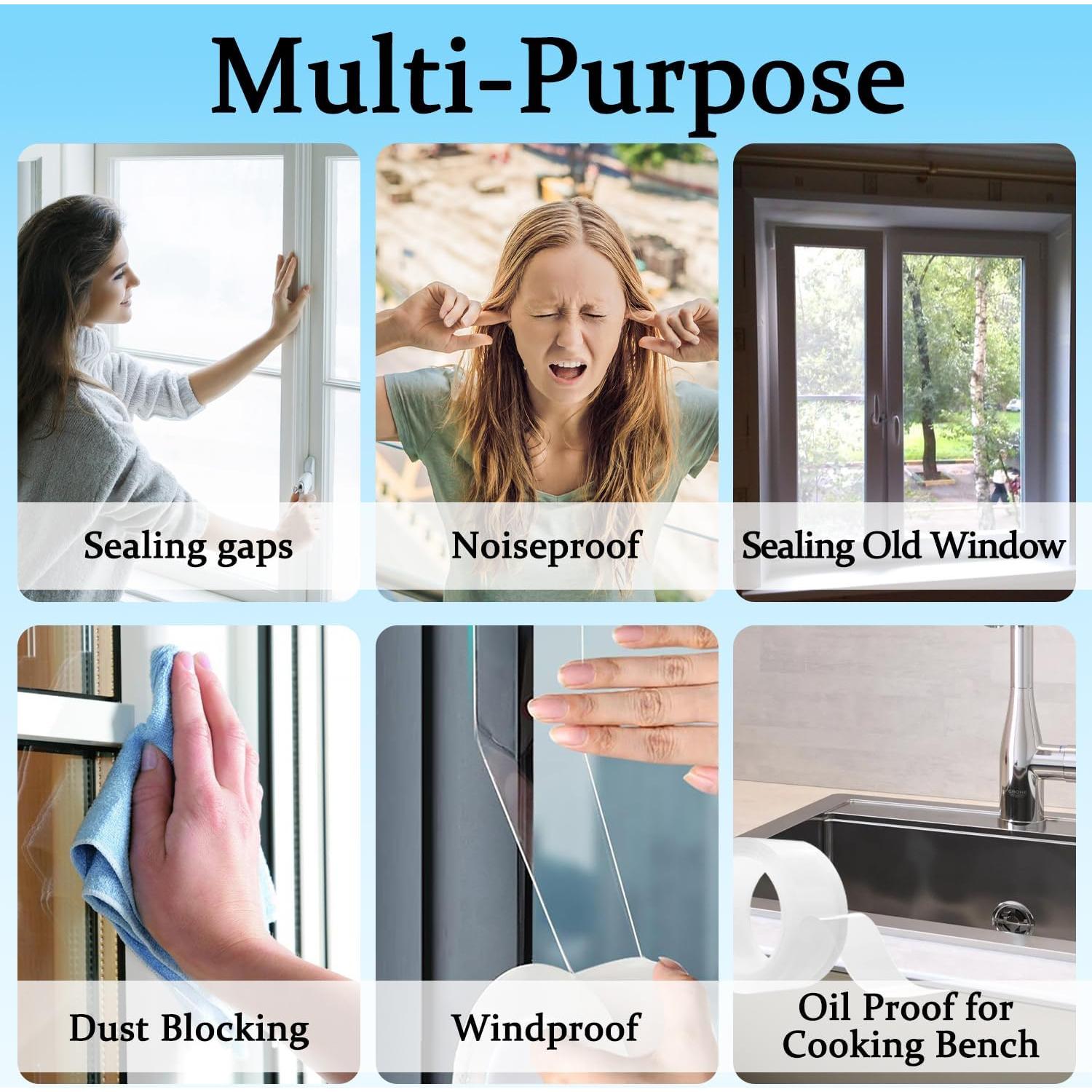 Cinta de Sellado Transparente Layway 5 cm x 10 m para Ventanas