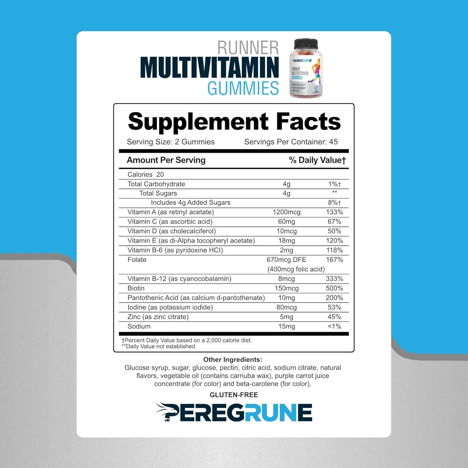 Gomitas Multivitamínicas Peregrune para Corredores - 90 Unidades