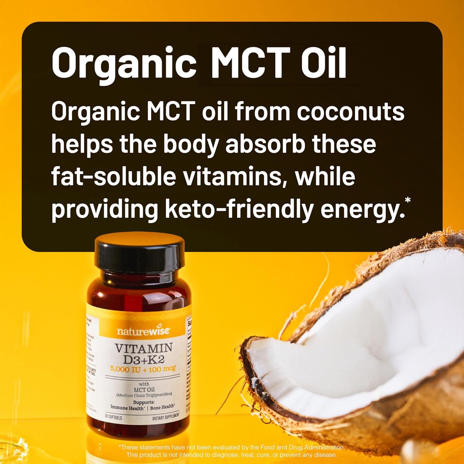 NatureWise Vitamina D3 5000UI + K2 100mcg Vegana - 30 Gelatinas