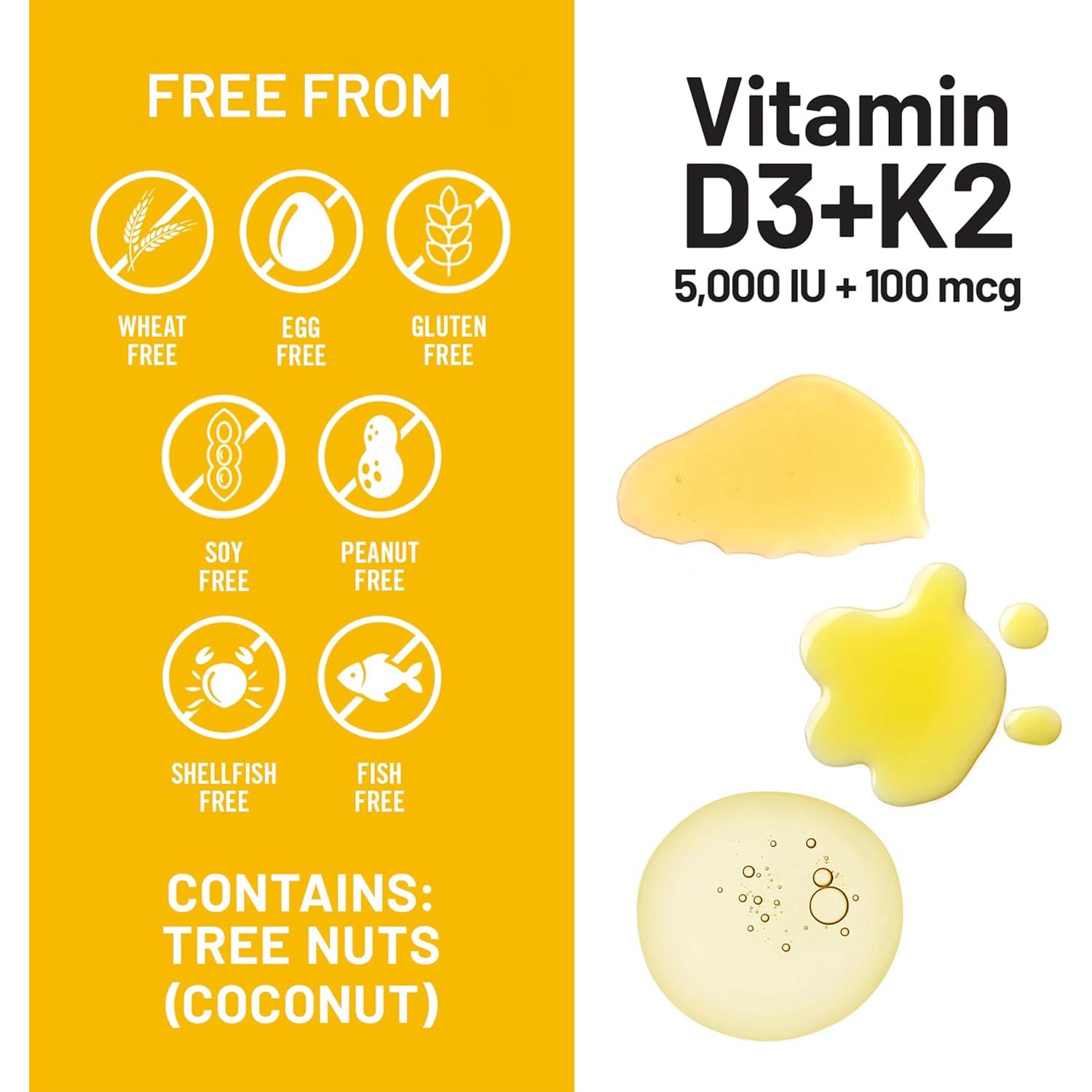 NatureWise Vitamina D3 5000UI + K2 100mcg Vegana - 30 Gelatinas