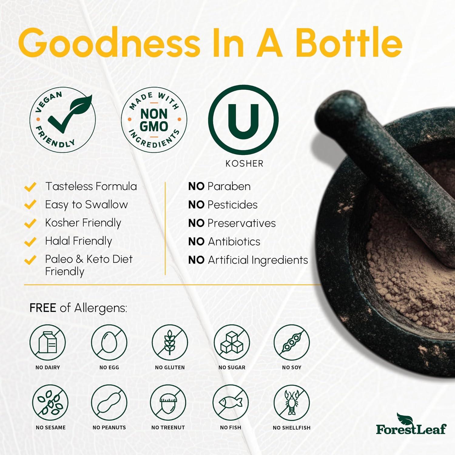 Vitamina D3 10,000 UI ForestLeaf - 180 Cápsulas Fáciles de Tragar