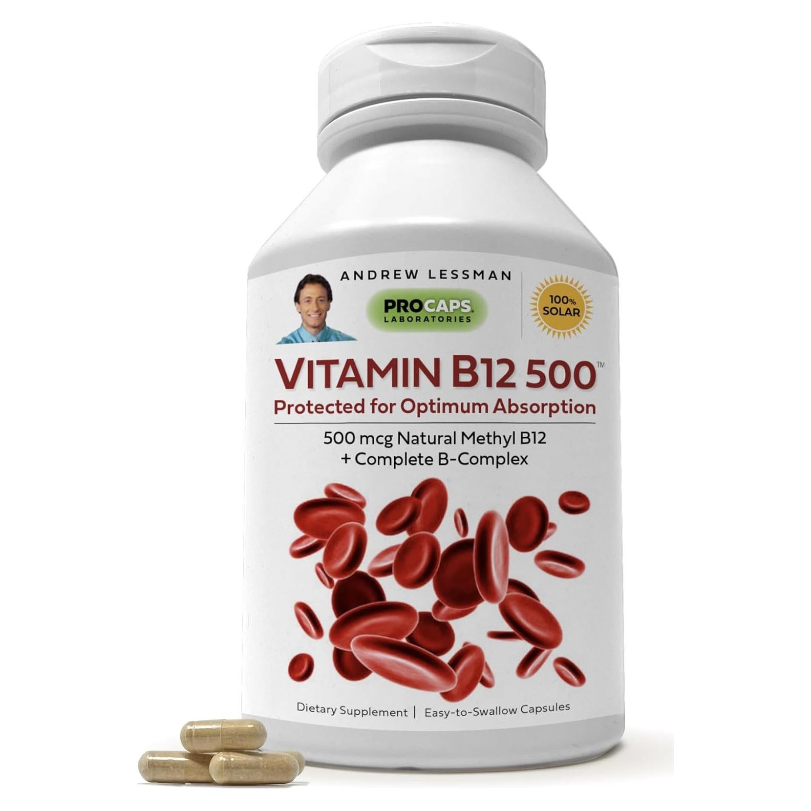 Vitamina B12 500 mcg Andrew Lessman 60 Cápsulas Methylcobalamin