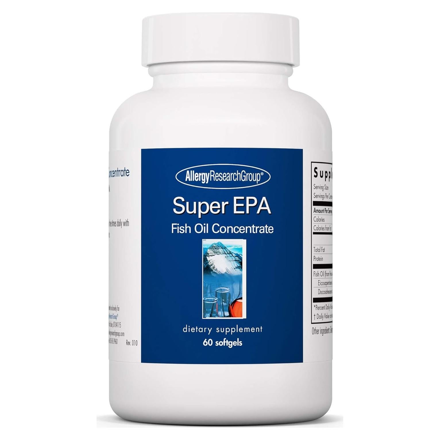 Suplemento Omega 3 Allergy Research Group Super EPA 60 Cápsulas