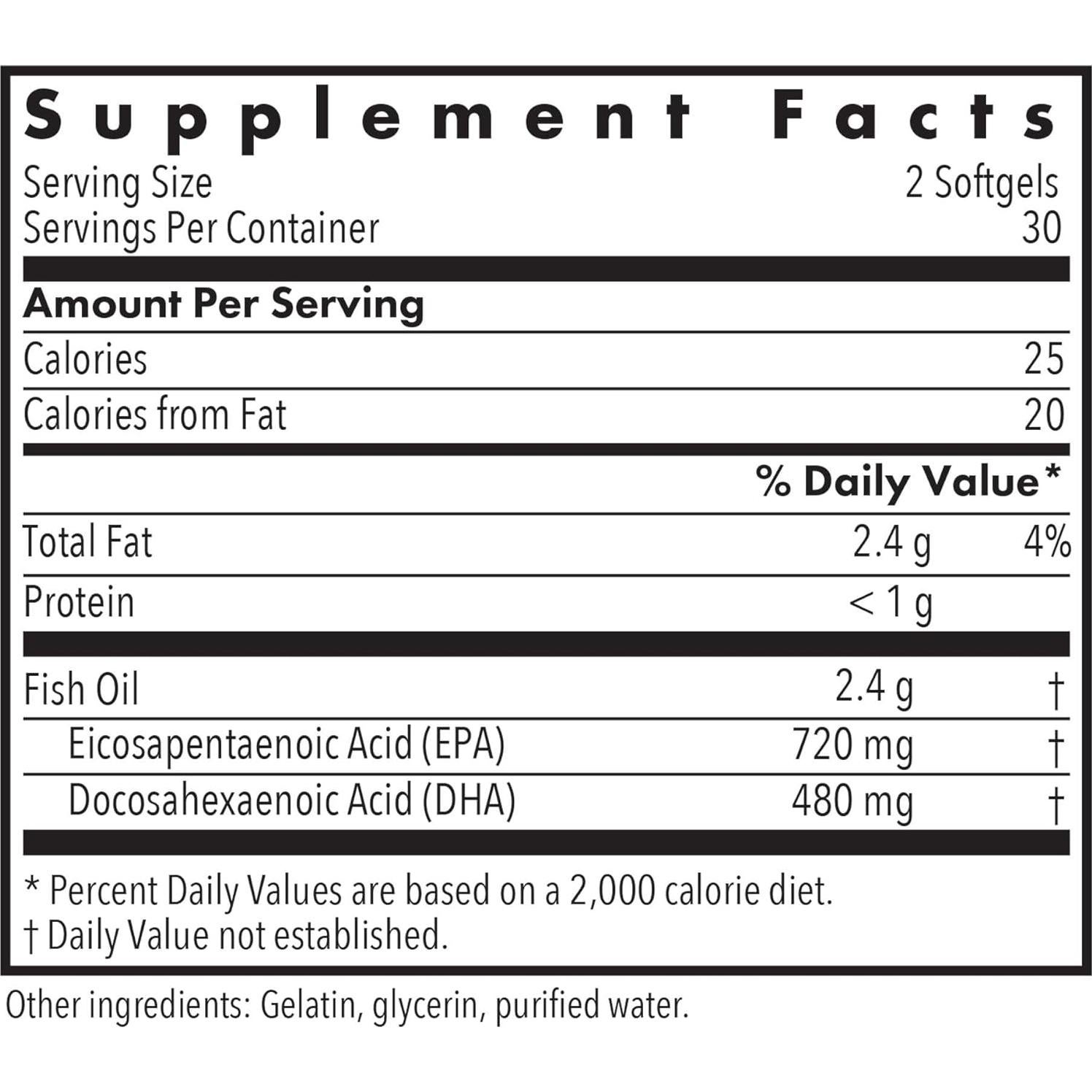 Suplemento Omega 3 Allergy Research Group Super EPA 60 Cápsulas