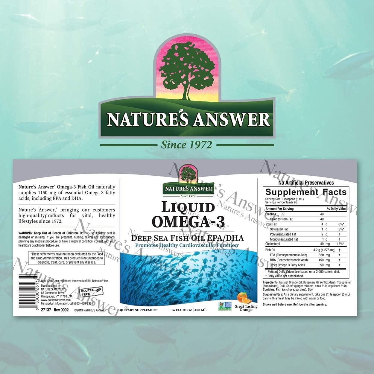 Aceite de Pescado Omega-3 Nature's Answer 473ml | EPA/DHA